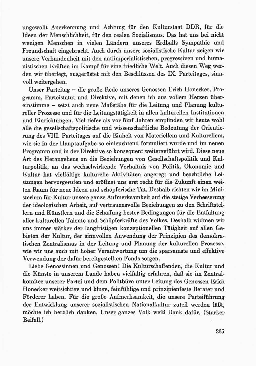 Protokoll der Verhandlungen des Ⅸ. Parteitages der Sozialistischen Einheitspartei Deutschlands (SED) [Deutsche Demokratische Republik (DDR)] 1976, Band 1, Seite 365 (Prot. Verh. Ⅸ. PT SED DDR 1976, Bd. 1, S. 365)