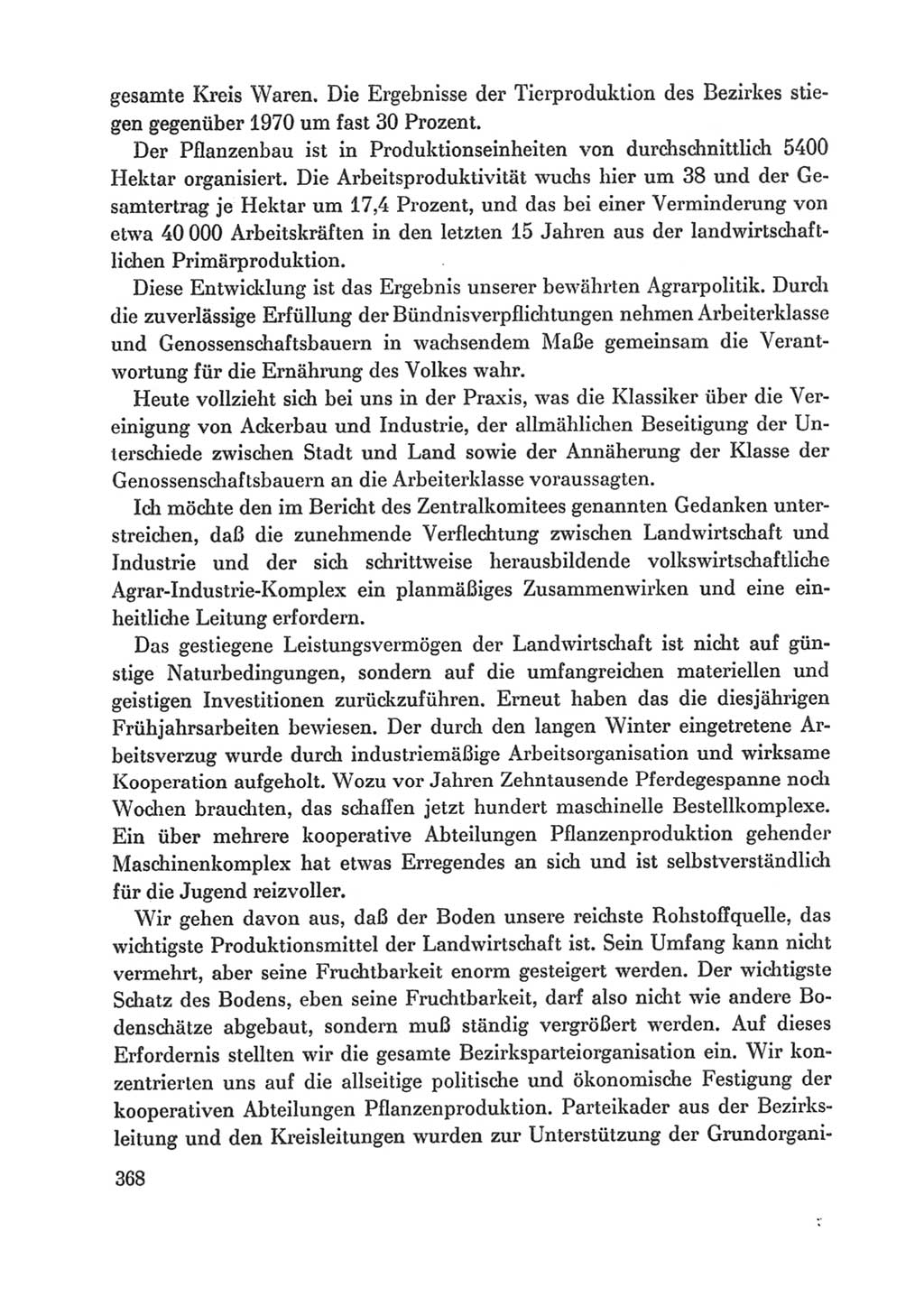 Protokoll der Verhandlungen des Ⅸ. Parteitages der Sozialistischen Einheitspartei Deutschlands (SED) [Deutsche Demokratische Republik (DDR)] 1976, Band 1, Seite 368 (Prot. Verh. Ⅸ. PT SED DDR 1976, Bd. 1, S. 368)