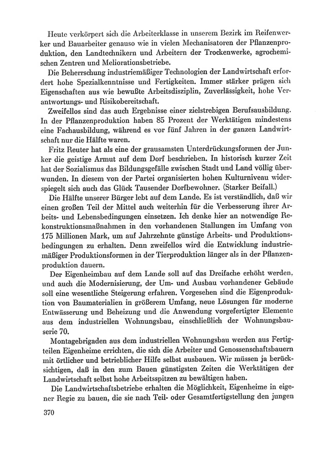 Protokoll der Verhandlungen des Ⅸ. Parteitages der Sozialistischen Einheitspartei Deutschlands (SED) [Deutsche Demokratische Republik (DDR)] 1976, Band 1, Seite 370 (Prot. Verh. Ⅸ. PT SED DDR 1976, Bd. 1, S. 370)
