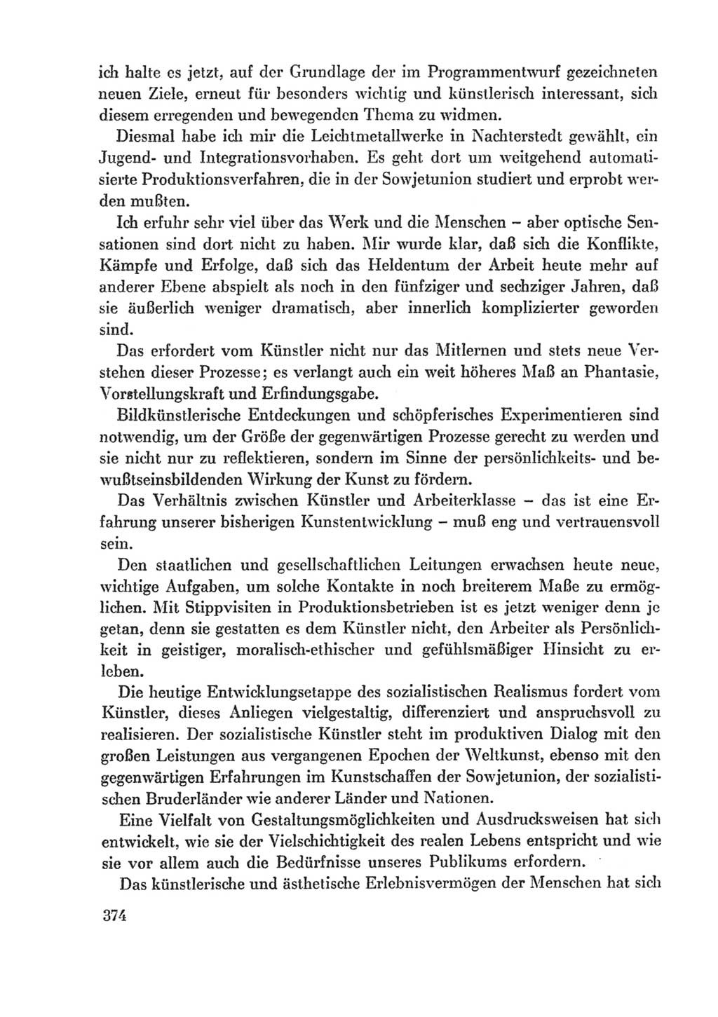 Protokoll der Verhandlungen des Ⅸ. Parteitages der Sozialistischen Einheitspartei Deutschlands (SED) [Deutsche Demokratische Republik (DDR)] 1976, Band 1, Seite 374 (Prot. Verh. Ⅸ. PT SED DDR 1976, Bd. 1, S. 374)