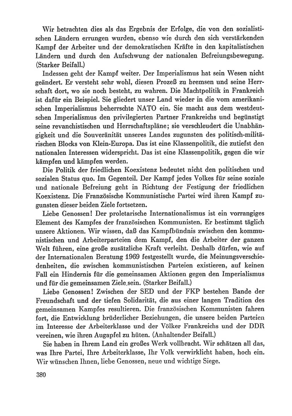Protokoll der Verhandlungen des Ⅸ. Parteitages der Sozialistischen Einheitspartei Deutschlands (SED) [Deutsche Demokratische Republik (DDR)] 1976, Band 1, Seite 380 (Prot. Verh. Ⅸ. PT SED DDR 1976, Bd. 1, S. 380)