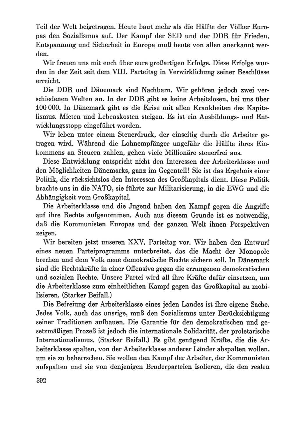 Protokoll der Verhandlungen des Ⅸ. Parteitages der Sozialistischen Einheitspartei Deutschlands (SED) [Deutsche Demokratische Republik (DDR)] 1976, Band 1, Seite 392 (Prot. Verh. Ⅸ. PT SED DDR 1976, Bd. 1, S. 392)