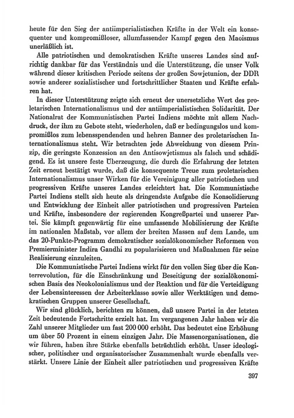 Protokoll der Verhandlungen des Ⅸ. Parteitages der Sozialistischen Einheitspartei Deutschlands (SED) [Deutsche Demokratische Republik (DDR)] 1976, Band 1, Seite 397 (Prot. Verh. Ⅸ. PT SED DDR 1976, Bd. 1, S. 397)