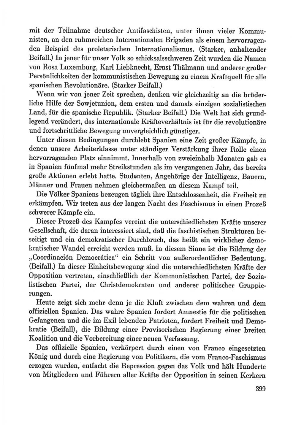 Protokoll der Verhandlungen des Ⅸ. Parteitages der Sozialistischen Einheitspartei Deutschlands (SED) [Deutsche Demokratische Republik (DDR)] 1976, Band 1, Seite 399 (Prot. Verh. Ⅸ. PT SED DDR 1976, Bd. 1, S. 399)
