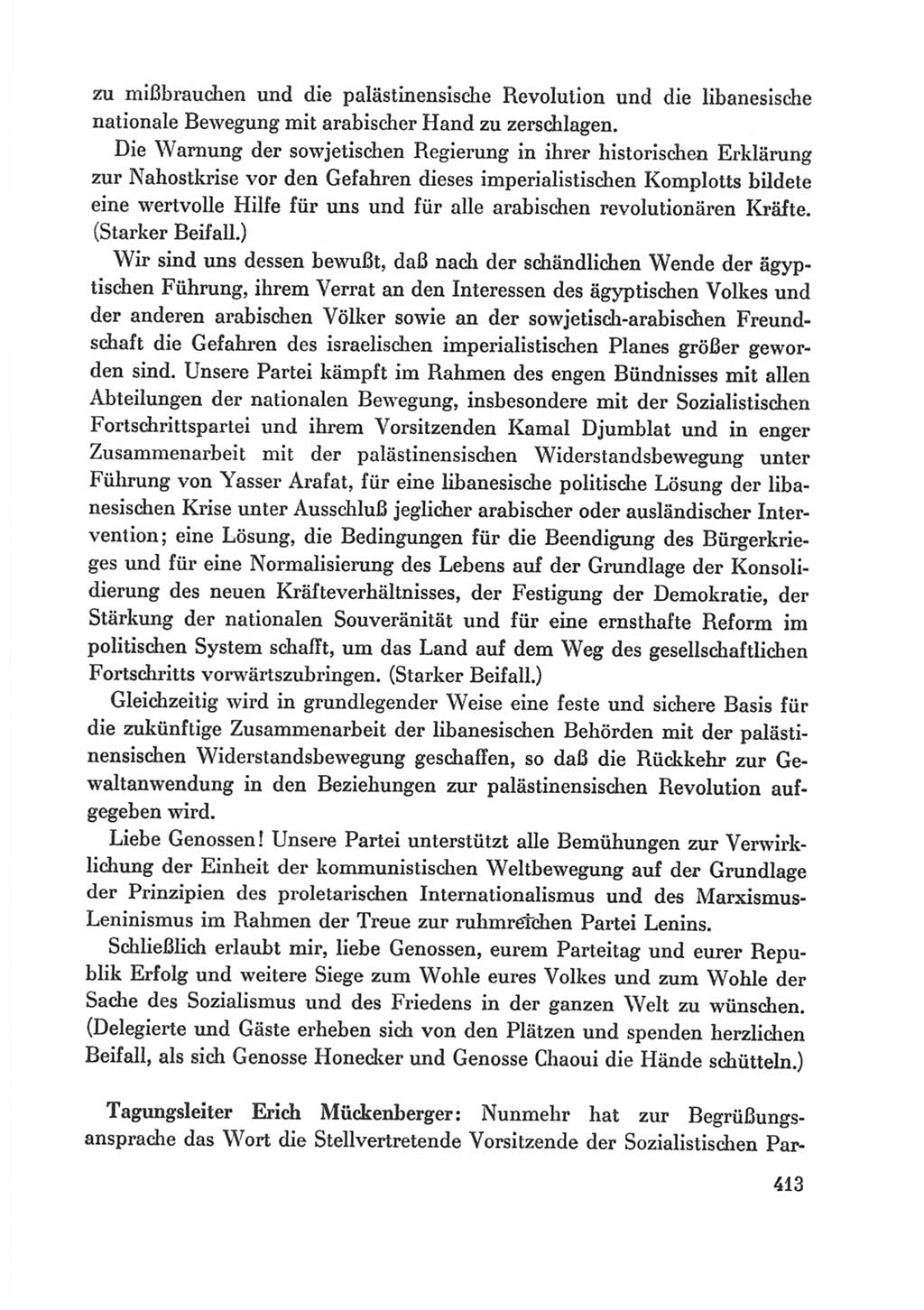 Protokoll der Verhandlungen des Ⅸ. Parteitages der Sozialistischen Einheitspartei Deutschlands (SED) [Deutsche Demokratische Republik (DDR)] 1976, Band 1, Seite 413 (Prot. Verh. Ⅸ. PT SED DDR 1976, Bd. 1, S. 413)