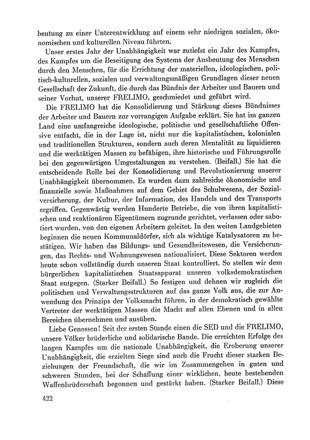 Protokoll der Verhandlungen des Ⅸ. Parteitages der Sozialistischen Einheitspartei Deutschlands (SED) [Deutsche Demokratische Republik (DDR)] 1976, Band 1, Seite 422 (Prot. Verh. Ⅸ. PT SED DDR 1976, Bd. 1, S. 422)