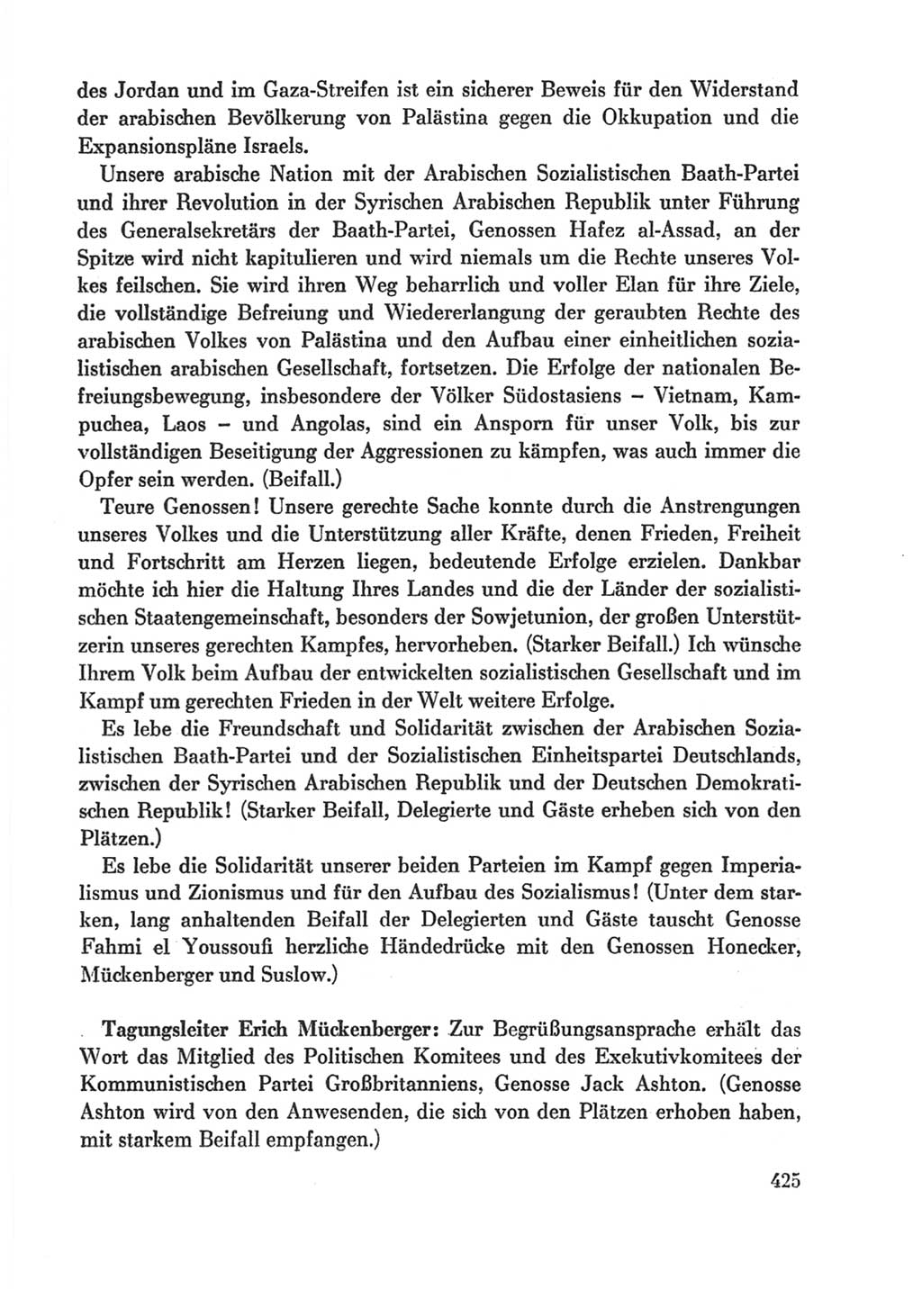Protokoll der Verhandlungen des Ⅸ. Parteitages der Sozialistischen Einheitspartei Deutschlands (SED) [Deutsche Demokratische Republik (DDR)] 1976, Band 1, Seite 425 (Prot. Verh. Ⅸ. PT SED DDR 1976, Bd. 1, S. 425)