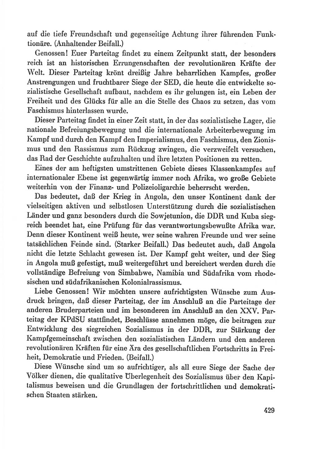 Protokoll der Verhandlungen des Ⅸ. Parteitages der Sozialistischen Einheitspartei Deutschlands (SED) [Deutsche Demokratische Republik (DDR)] 1976, Band 1, Seite 429 (Prot. Verh. Ⅸ. PT SED DDR 1976, Bd. 1, S. 429)