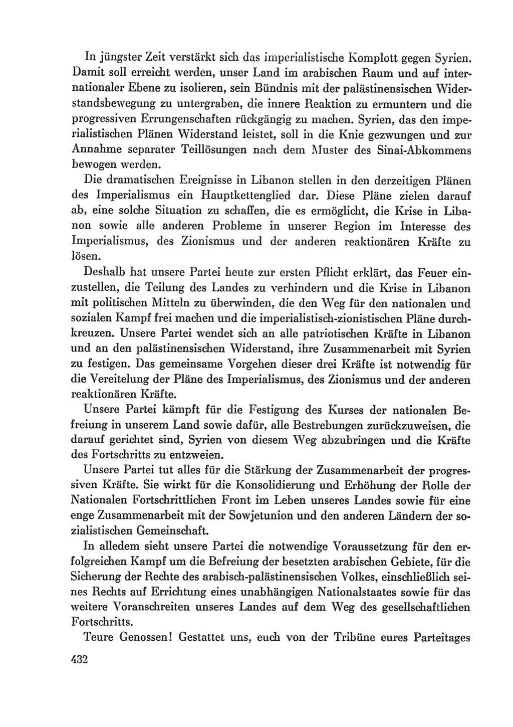 Protokoll der Verhandlungen des Ⅸ. Parteitages der Sozialistischen Einheitspartei Deutschlands (SED) [Deutsche Demokratische Republik (DDR)] 1976, Band 1, Seite 432 (Prot. Verh. Ⅸ. PT SED DDR 1976, Bd. 1, S. 432)