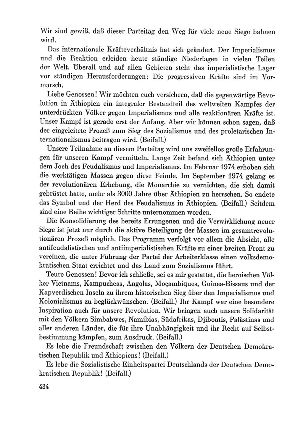 Protokoll der Verhandlungen des Ⅸ. Parteitages der Sozialistischen Einheitspartei Deutschlands (SED) [Deutsche Demokratische Republik (DDR)] 1976, Band 1, Seite 434 (Prot. Verh. Ⅸ. PT SED DDR 1976, Bd. 1, S. 434)