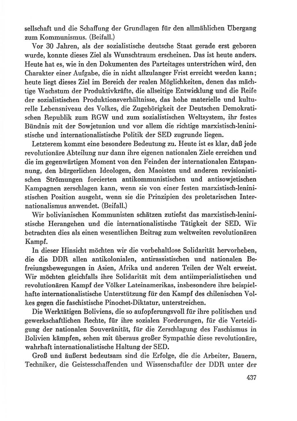 Protokoll der Verhandlungen des Ⅸ. Parteitages der Sozialistischen Einheitspartei Deutschlands (SED) [Deutsche Demokratische Republik (DDR)] 1976, Band 1, Seite 437 (Prot. Verh. Ⅸ. PT SED DDR 1976, Bd. 1, S. 437)