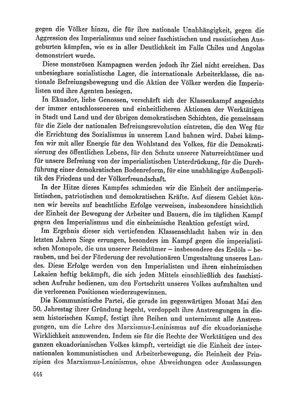Protokoll der Verhandlungen des Ⅸ. Parteitages der Sozialistischen Einheitspartei Deutschlands (SED) [Deutsche Demokratische Republik (DDR)] 1976, Band 1, Seite 444 (Prot. Verh. Ⅸ. PT SED DDR 1976, Bd. 1, S. 444)
