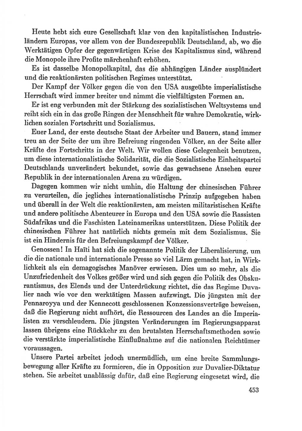 Protokoll der Verhandlungen des Ⅸ. Parteitages der Sozialistischen Einheitspartei Deutschlands (SED) [Deutsche Demokratische Republik (DDR)] 1976, Band 1, Seite 453 (Prot. Verh. Ⅸ. PT SED DDR 1976, Bd. 1, S. 453)