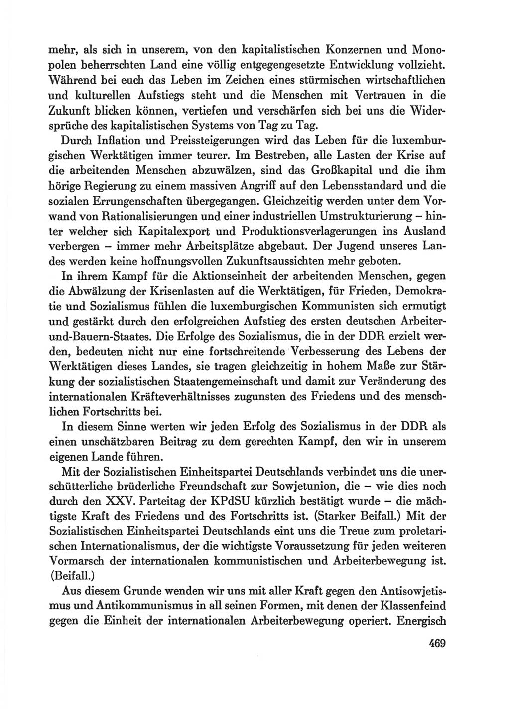 Protokoll der Verhandlungen des Ⅸ. Parteitages der Sozialistischen Einheitspartei Deutschlands (SED) [Deutsche Demokratische Republik (DDR)] 1976, Band 1, Seite 469 (Prot. Verh. Ⅸ. PT SED DDR 1976, Bd. 1, S. 469)