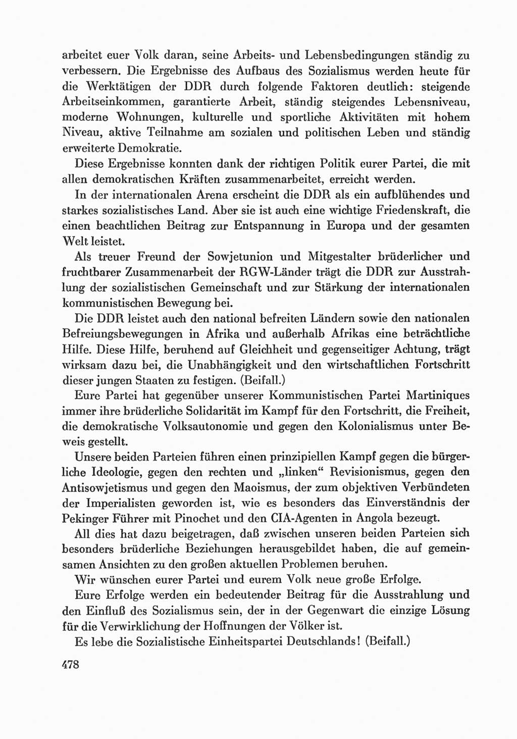Protokoll der Verhandlungen des Ⅸ. Parteitages der Sozialistischen Einheitspartei Deutschlands (SED) [Deutsche Demokratische Republik (DDR)] 1976, Band 1, Seite 478 (Prot. Verh. Ⅸ. PT SED DDR 1976, Bd. 1, S. 478)