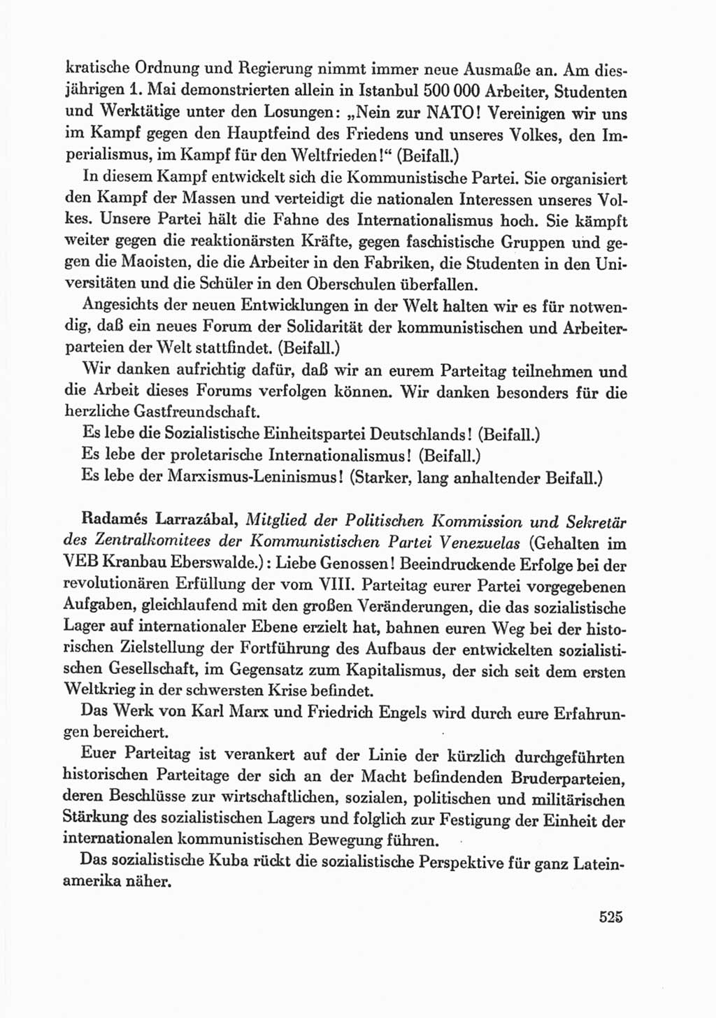 Protokoll der Verhandlungen des Ⅸ. Parteitages der Sozialistischen Einheitspartei Deutschlands (SED) [Deutsche Demokratische Republik (DDR)] 1976, Band 1, Seite 525 (Prot. Verh. Ⅸ. PT SED DDR 1976, Bd. 1, S. 525)