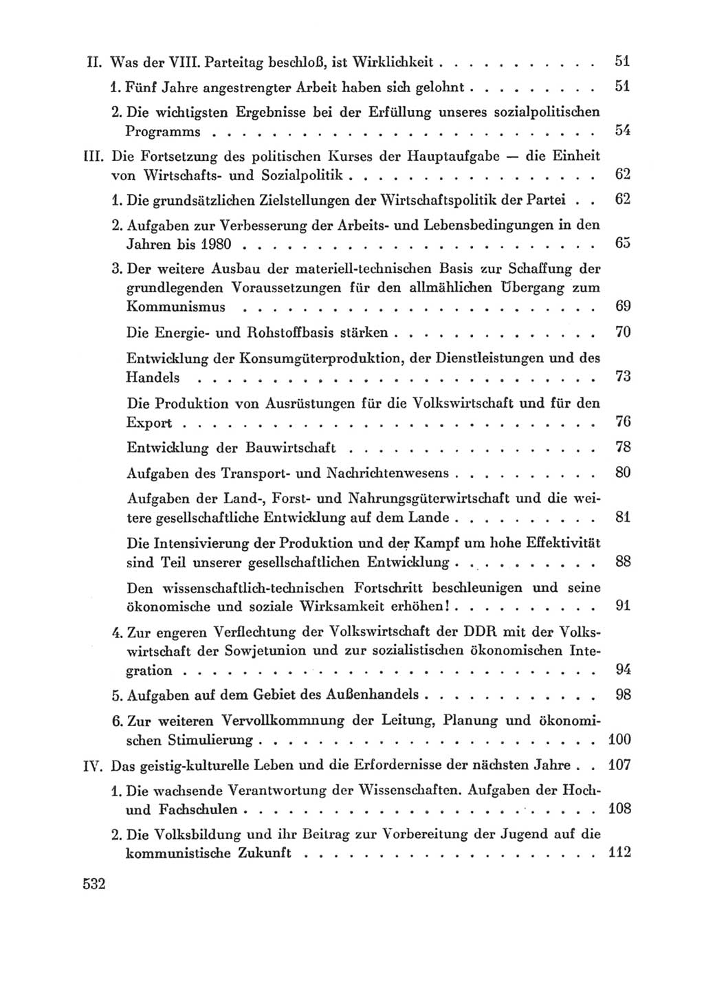 Protokoll der Verhandlungen des Ⅸ. Parteitages der Sozialistischen Einheitspartei Deutschlands (SED) [Deutsche Demokratische Republik (DDR)] 1976, Band 1, Seite 532 (Prot. Verh. Ⅸ. PT SED DDR 1976, Bd. 1, S. 532)