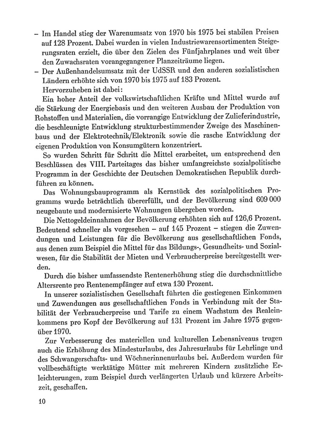 Protokoll der Verhandlungen des Ⅸ. Parteitages der Sozialistischen Einheitspartei Deutschlands (SED) [Deutsche Demokratische Republik (DDR)] 1976, Band 2, Seite 10 (Prot. Verh. Ⅸ. PT SED DDR 1976, Bd. 2, S. 10)