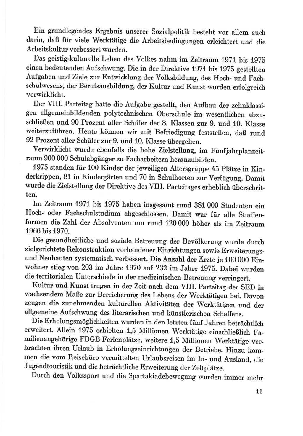 Protokoll der Verhandlungen des Ⅸ. Parteitages der Sozialistischen Einheitspartei Deutschlands (SED) [Deutsche Demokratische Republik (DDR)] 1976, Band 2, Seite 11 (Prot. Verh. Ⅸ. PT SED DDR 1976, Bd. 2, S. 11)