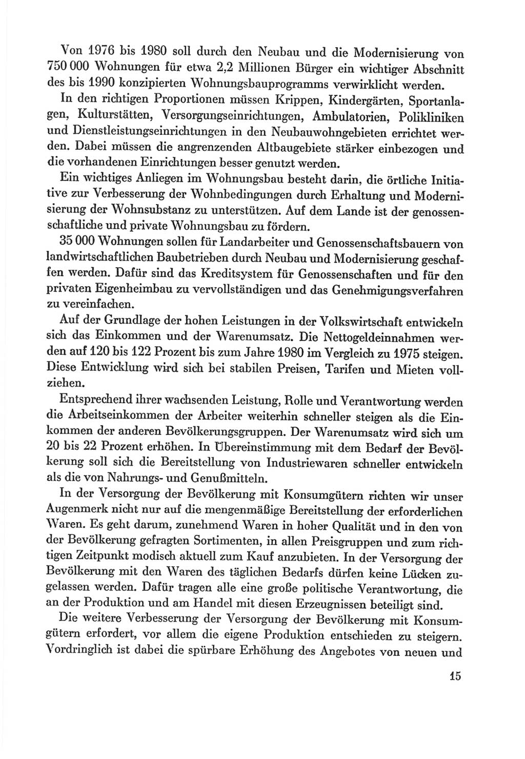 Protokoll der Verhandlungen des Ⅸ. Parteitages der Sozialistischen Einheitspartei Deutschlands (SED) [Deutsche Demokratische Republik (DDR)] 1976, Band 2, Seite 15 (Prot. Verh. Ⅸ. PT SED DDR 1976, Bd. 2, S. 15)