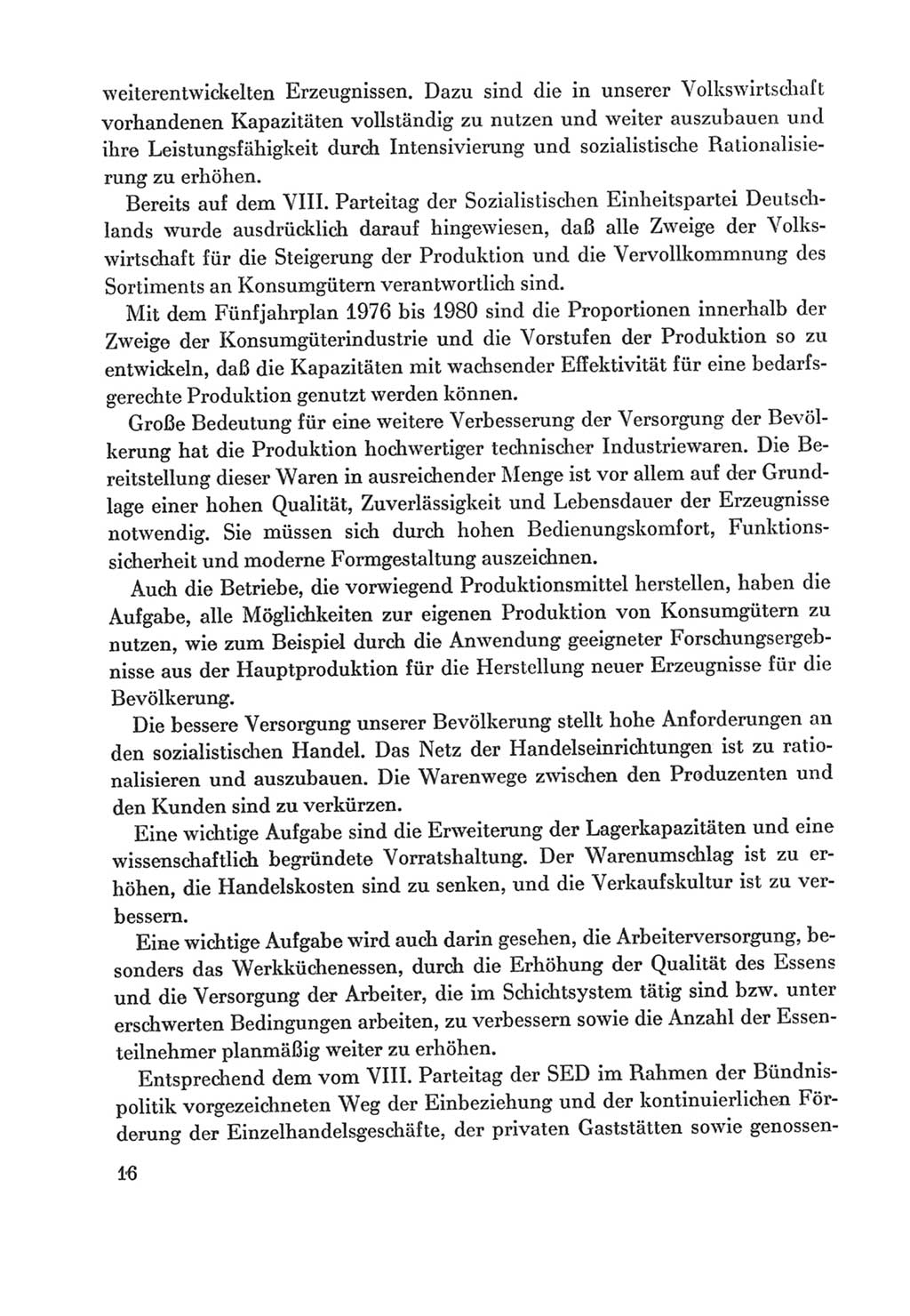 Protokoll der Verhandlungen des Ⅸ. Parteitages der Sozialistischen Einheitspartei Deutschlands (SED) [Deutsche Demokratische Republik (DDR)] 1976, Band 2, Seite 16 (Prot. Verh. Ⅸ. PT SED DDR 1976, Bd. 2, S. 16)