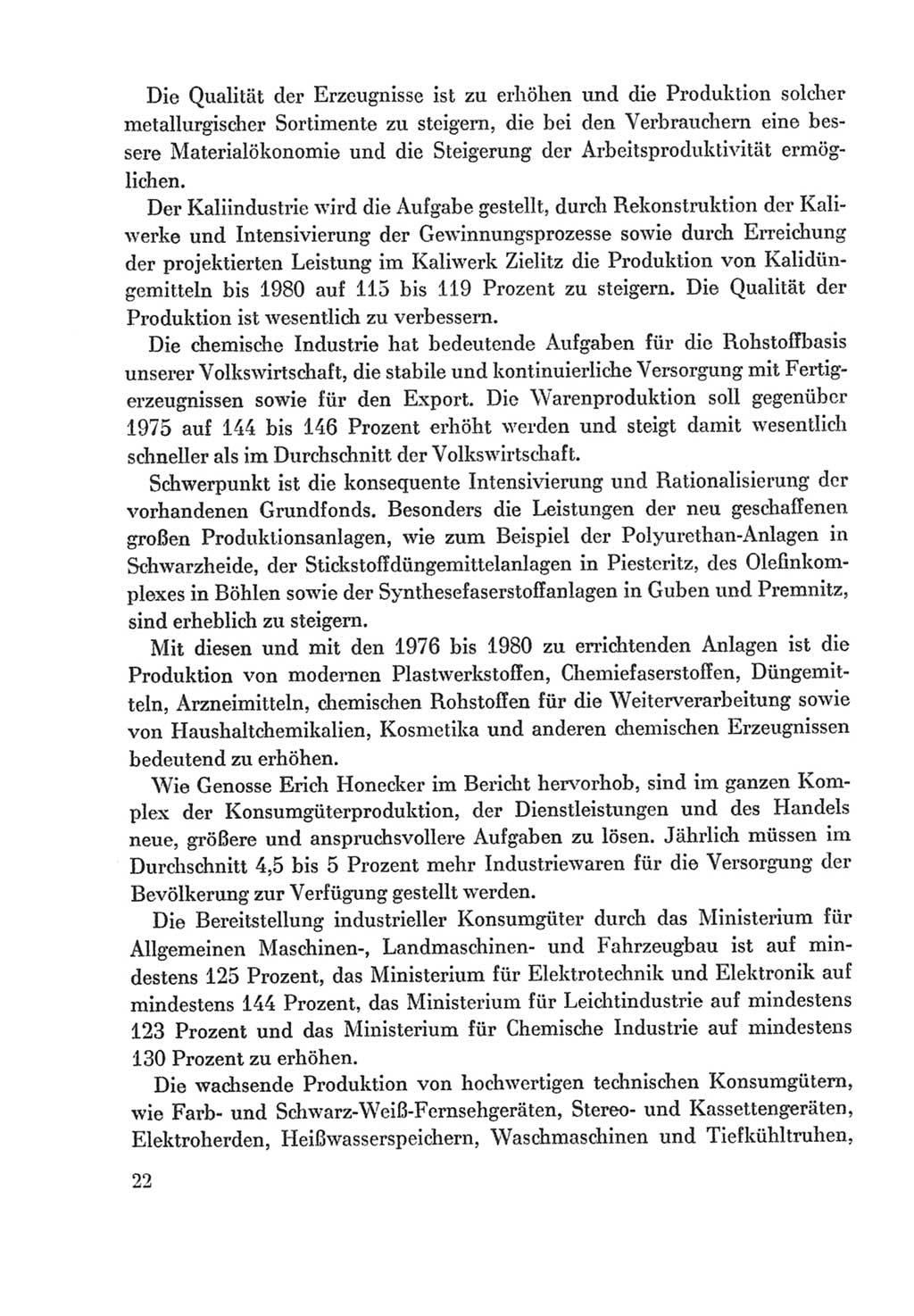 Protokoll der Verhandlungen des Ⅸ. Parteitages der Sozialistischen Einheitspartei Deutschlands (SED) [Deutsche Demokratische Republik (DDR)] 1976, Band 2, Seite 22 (Prot. Verh. Ⅸ. PT SED DDR 1976, Bd. 2, S. 22)