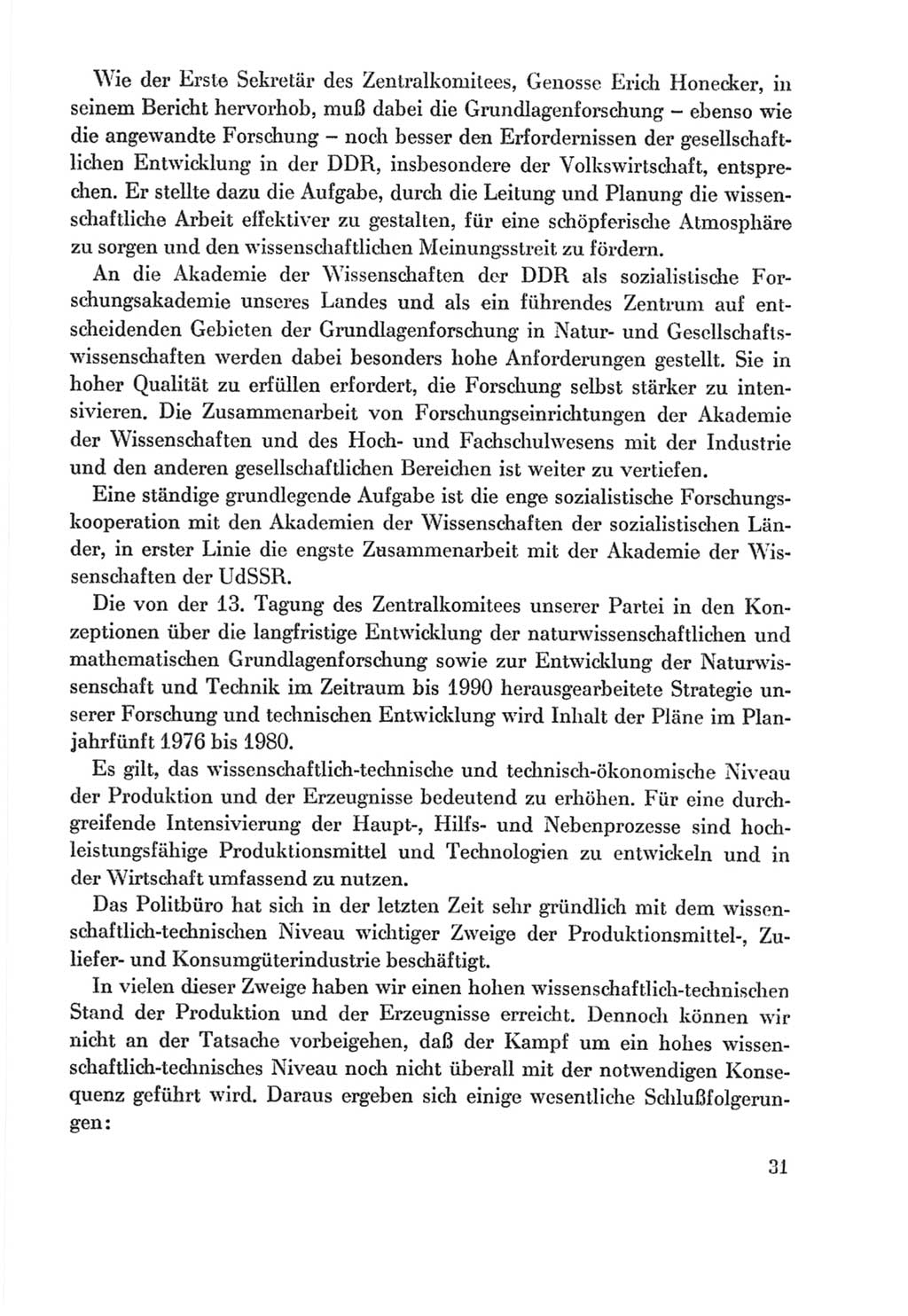 Protokoll der Verhandlungen des Ⅸ. Parteitages der Sozialistischen Einheitspartei Deutschlands (SED) [Deutsche Demokratische Republik (DDR)] 1976, Band 2, Seite 31 (Prot. Verh. Ⅸ. PT SED DDR 1976, Bd. 2, S. 31)