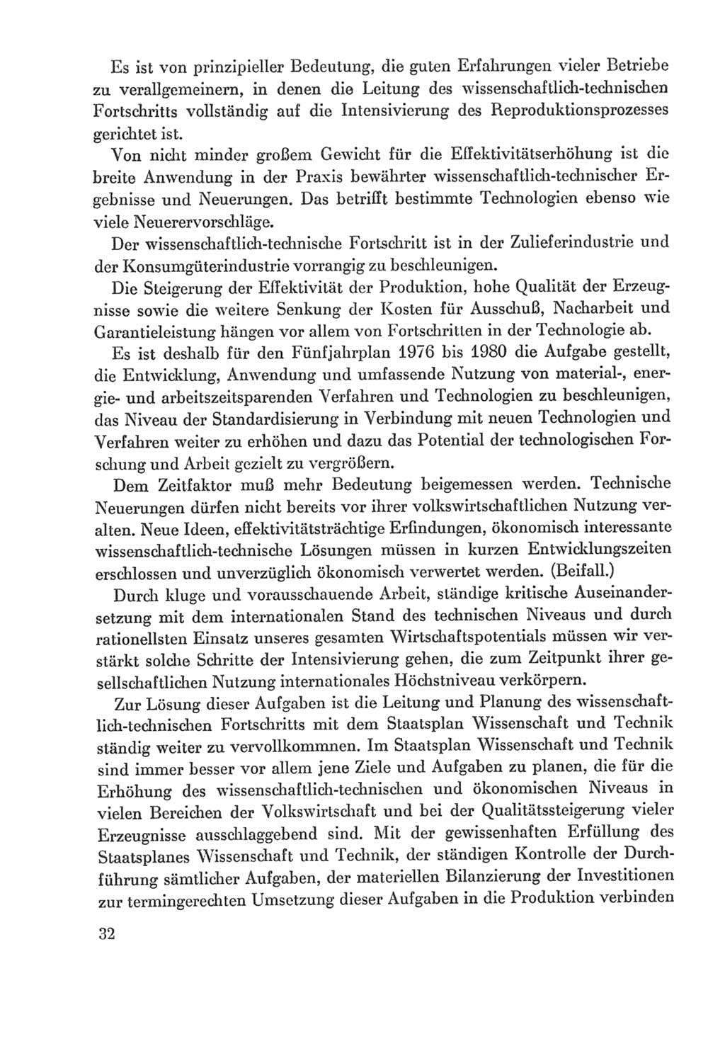 Protokoll der Verhandlungen des Ⅸ. Parteitages der Sozialistischen Einheitspartei Deutschlands (SED) [Deutsche Demokratische Republik (DDR)] 1976, Band 2, Seite 32 (Prot. Verh. Ⅸ. PT SED DDR 1976, Bd. 2, S. 32)