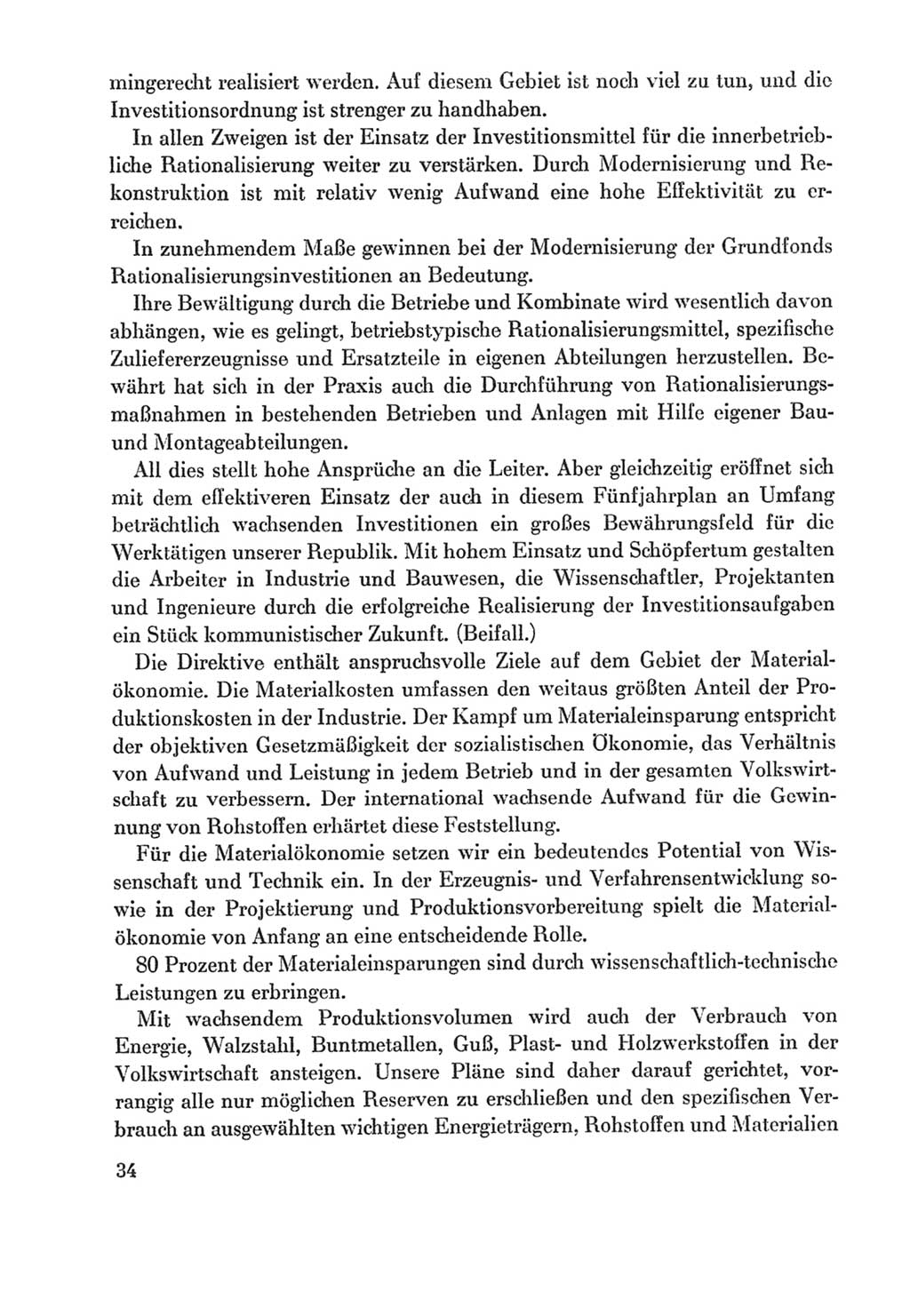 Protokoll der Verhandlungen des Ⅸ. Parteitages der Sozialistischen Einheitspartei Deutschlands (SED) [Deutsche Demokratische Republik (DDR)] 1976, Band 2, Seite 34 (Prot. Verh. Ⅸ. PT SED DDR 1976, Bd. 2, S. 34)