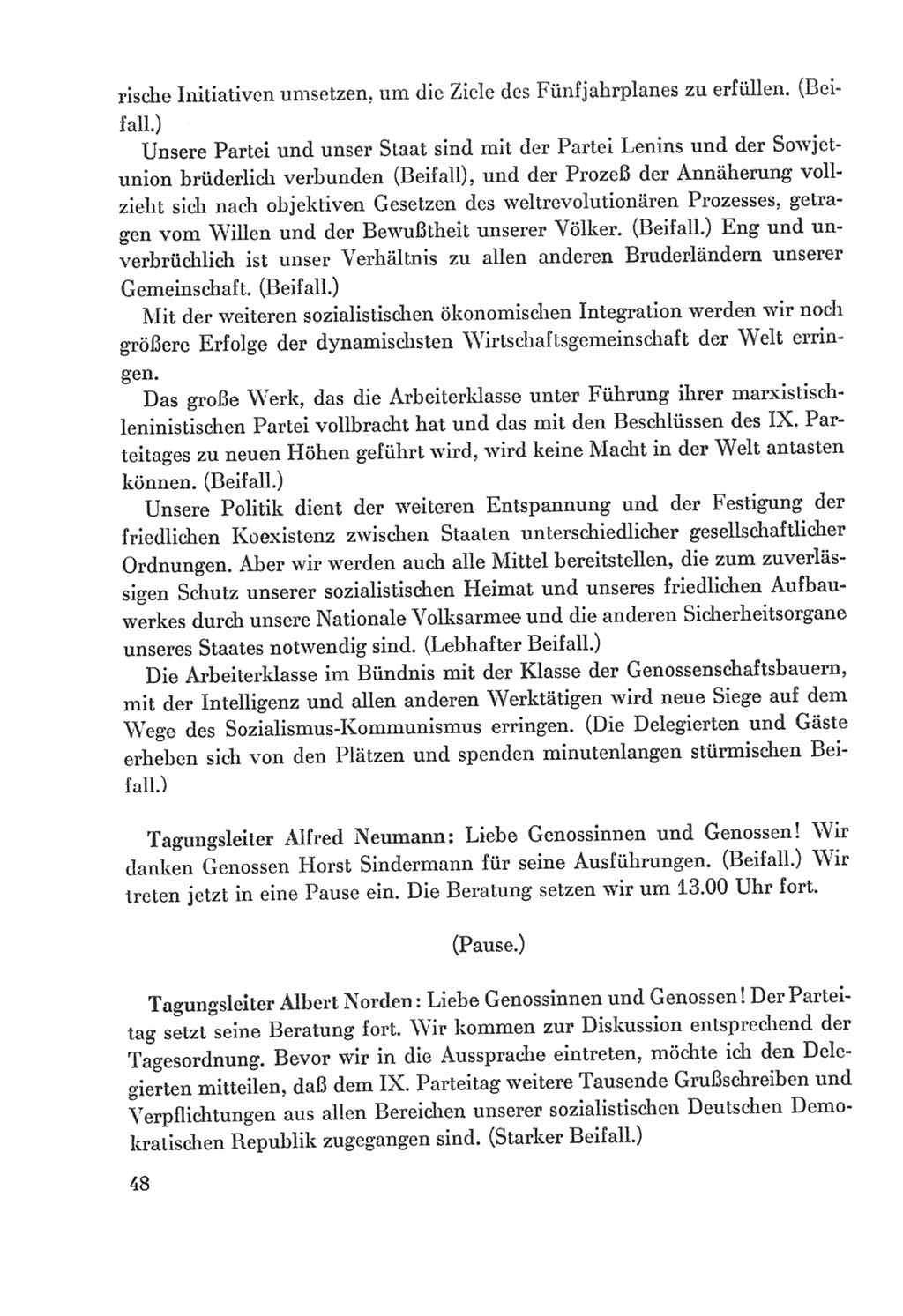 Protokoll der Verhandlungen des Ⅸ. Parteitages der Sozialistischen Einheitspartei Deutschlands (SED) [Deutsche Demokratische Republik (DDR)] 1976, Band 2, Seite 48 (Prot. Verh. Ⅸ. PT SED DDR 1976, Bd. 2, S. 48)