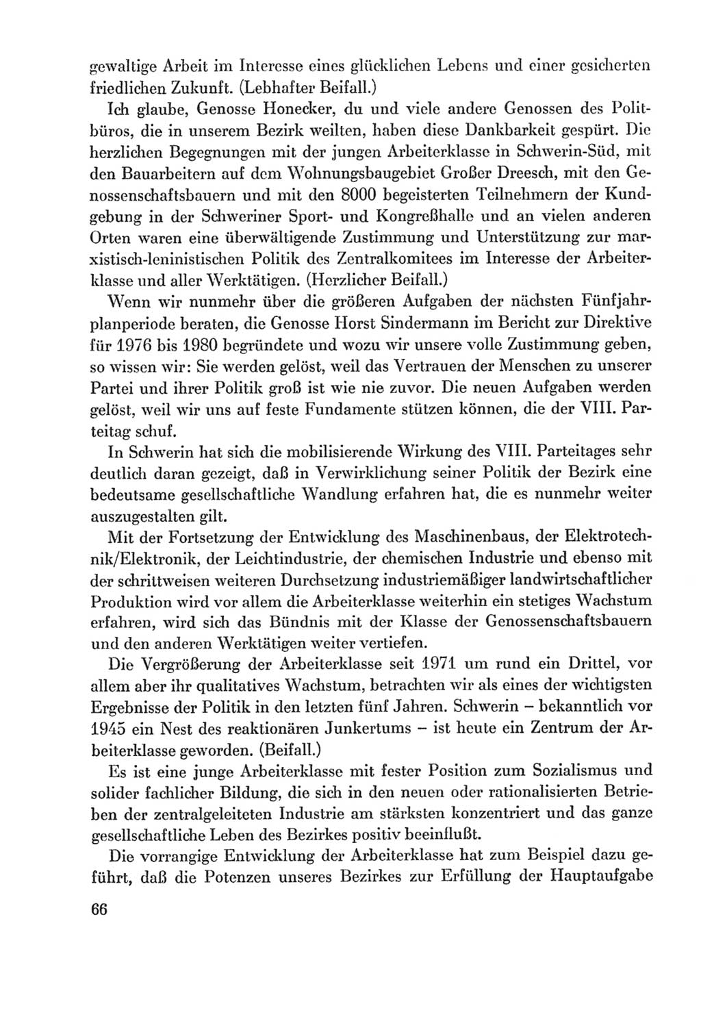 Protokoll der Verhandlungen des Ⅸ. Parteitages der Sozialistischen Einheitspartei Deutschlands (SED) [Deutsche Demokratische Republik (DDR)] 1976, Band 2, Seite 66 (Prot. Verh. Ⅸ. PT SED DDR 1976, Bd. 2, S. 66)