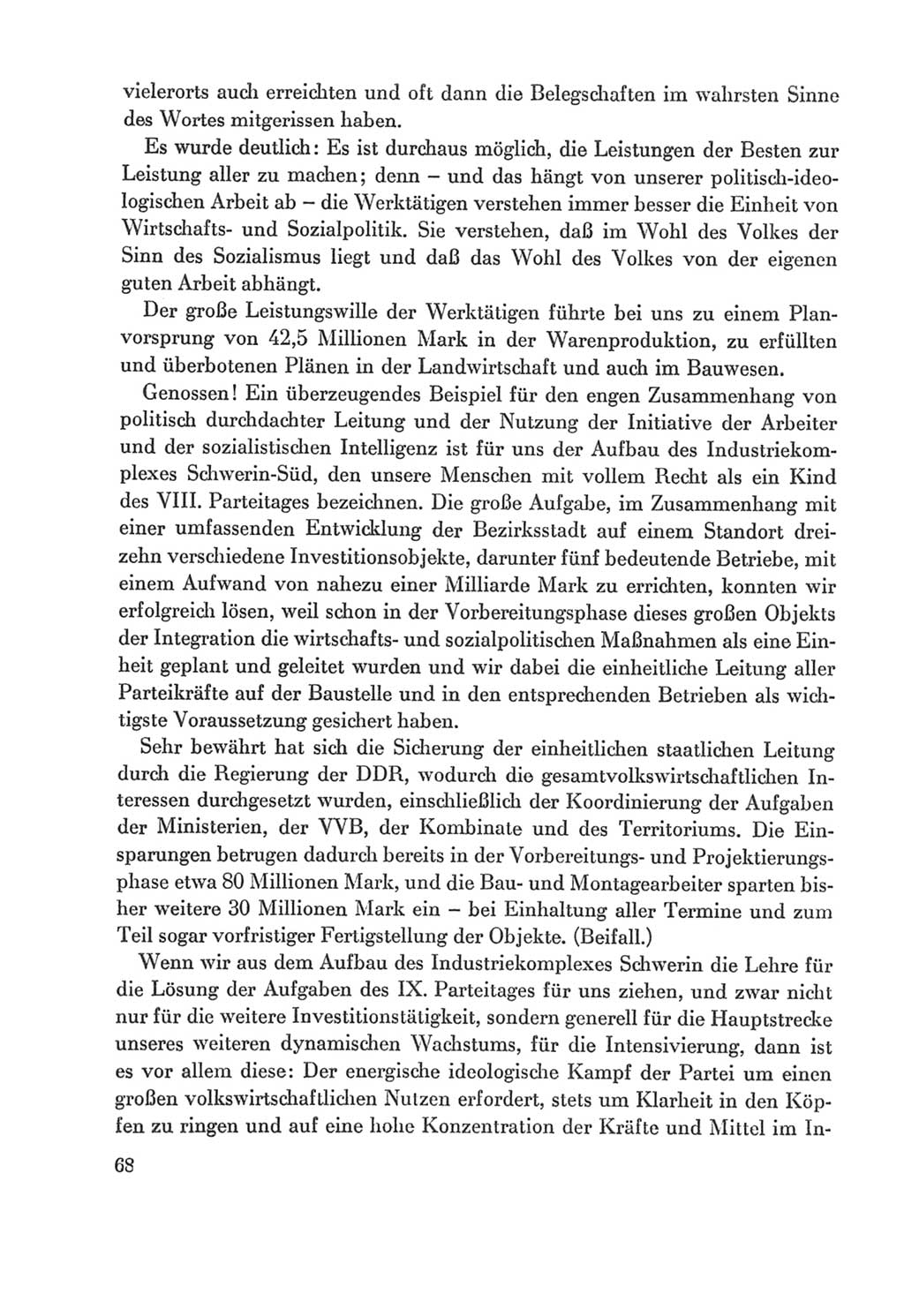 Protokoll der Verhandlungen des Ⅸ. Parteitages der Sozialistischen Einheitspartei Deutschlands (SED) [Deutsche Demokratische Republik (DDR)] 1976, Band 2, Seite 68 (Prot. Verh. Ⅸ. PT SED DDR 1976, Bd. 2, S. 68)