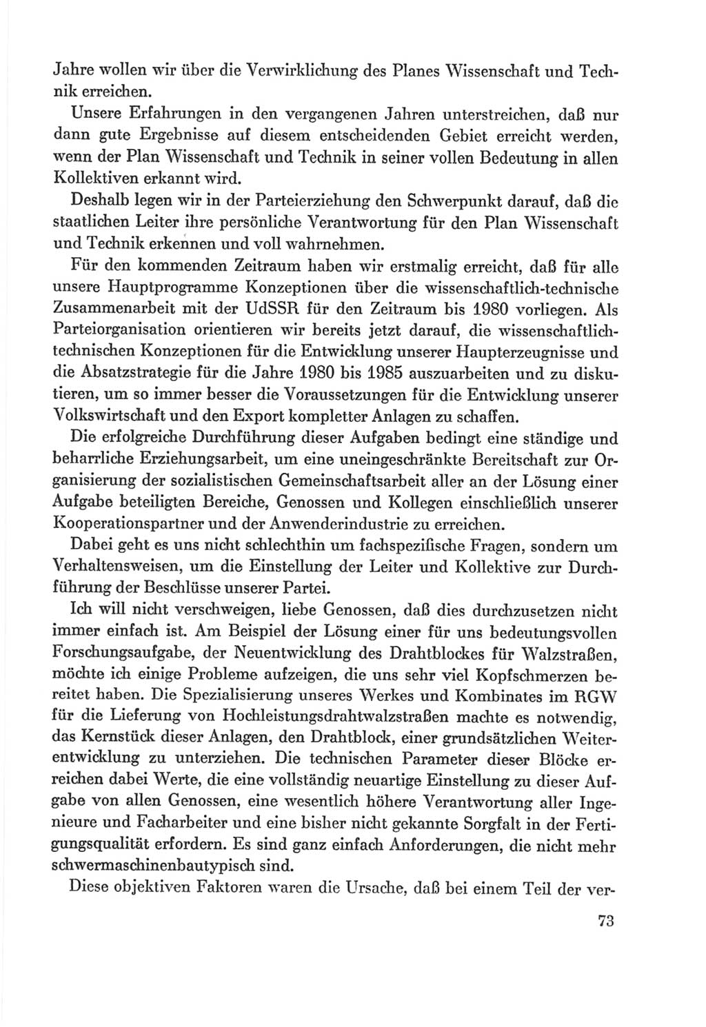 Protokoll der Verhandlungen des Ⅸ. Parteitages der Sozialistischen Einheitspartei Deutschlands (SED) [Deutsche Demokratische Republik (DDR)] 1976, Band 2, Seite 73 (Prot. Verh. Ⅸ. PT SED DDR 1976, Bd. 2, S. 73)