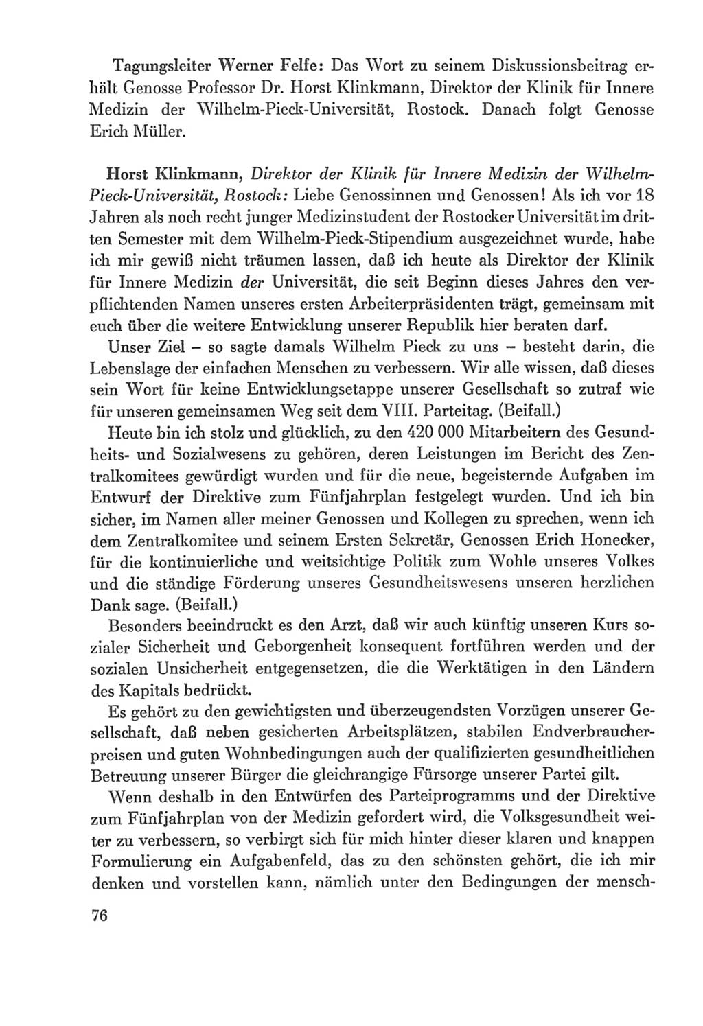 Protokoll der Verhandlungen des Ⅸ. Parteitages der Sozialistischen Einheitspartei Deutschlands (SED) [Deutsche Demokratische Republik (DDR)] 1976, Band 2, Seite 76 (Prot. Verh. Ⅸ. PT SED DDR 1976, Bd. 2, S. 76)