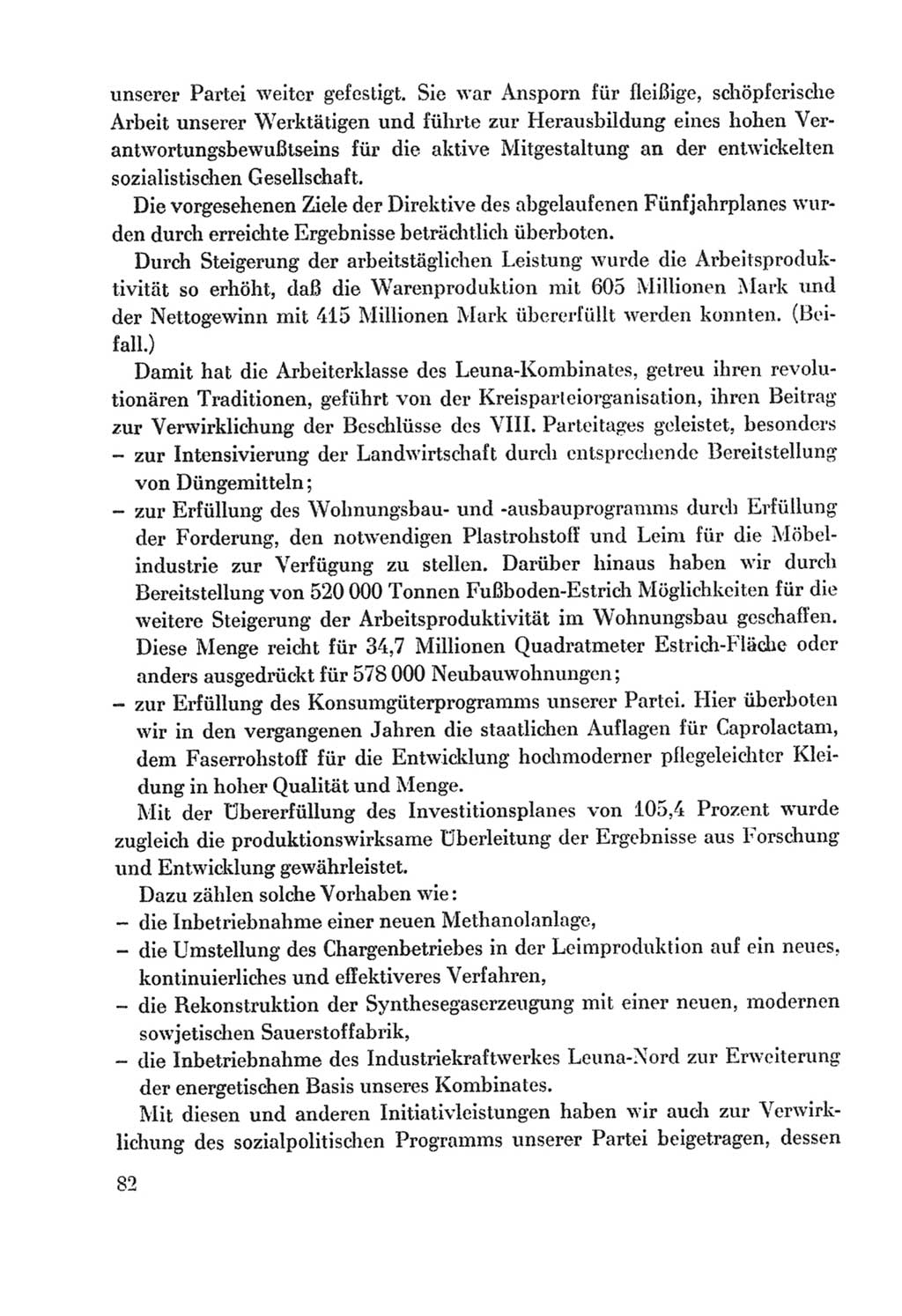 Protokoll der Verhandlungen des Ⅸ. Parteitages der Sozialistischen Einheitspartei Deutschlands (SED) [Deutsche Demokratische Republik (DDR)] 1976, Band 2, Seite 82 (Prot. Verh. Ⅸ. PT SED DDR 1976, Bd. 2, S. 82)
