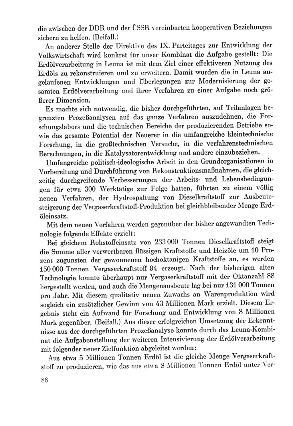 Protokoll der Verhandlungen des Ⅸ. Parteitages der Sozialistischen Einheitspartei Deutschlands (SED) [Deutsche Demokratische Republik (DDR)] 1976, Band 2, Seite 86 (Prot. Verh. Ⅸ. PT SED DDR 1976, Bd. 2, S. 86)