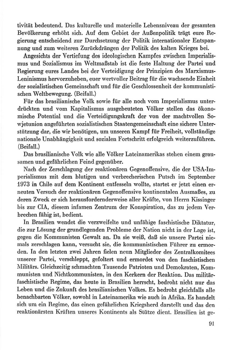 Protokoll der Verhandlungen des Ⅸ. Parteitages der Sozialistischen Einheitspartei Deutschlands (SED) [Deutsche Demokratische Republik (DDR)] 1976, Band 2, Seite 91 (Prot. Verh. Ⅸ. PT SED DDR 1976, Bd. 2, S. 91)