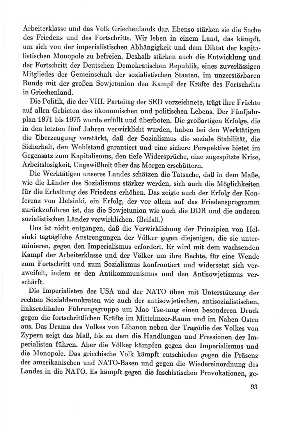 Protokoll der Verhandlungen des Ⅸ. Parteitages der Sozialistischen Einheitspartei Deutschlands (SED) [Deutsche Demokratische Republik (DDR)] 1976, Band 2, Seite 93 (Prot. Verh. Ⅸ. PT SED DDR 1976, Bd. 2, S. 93)
