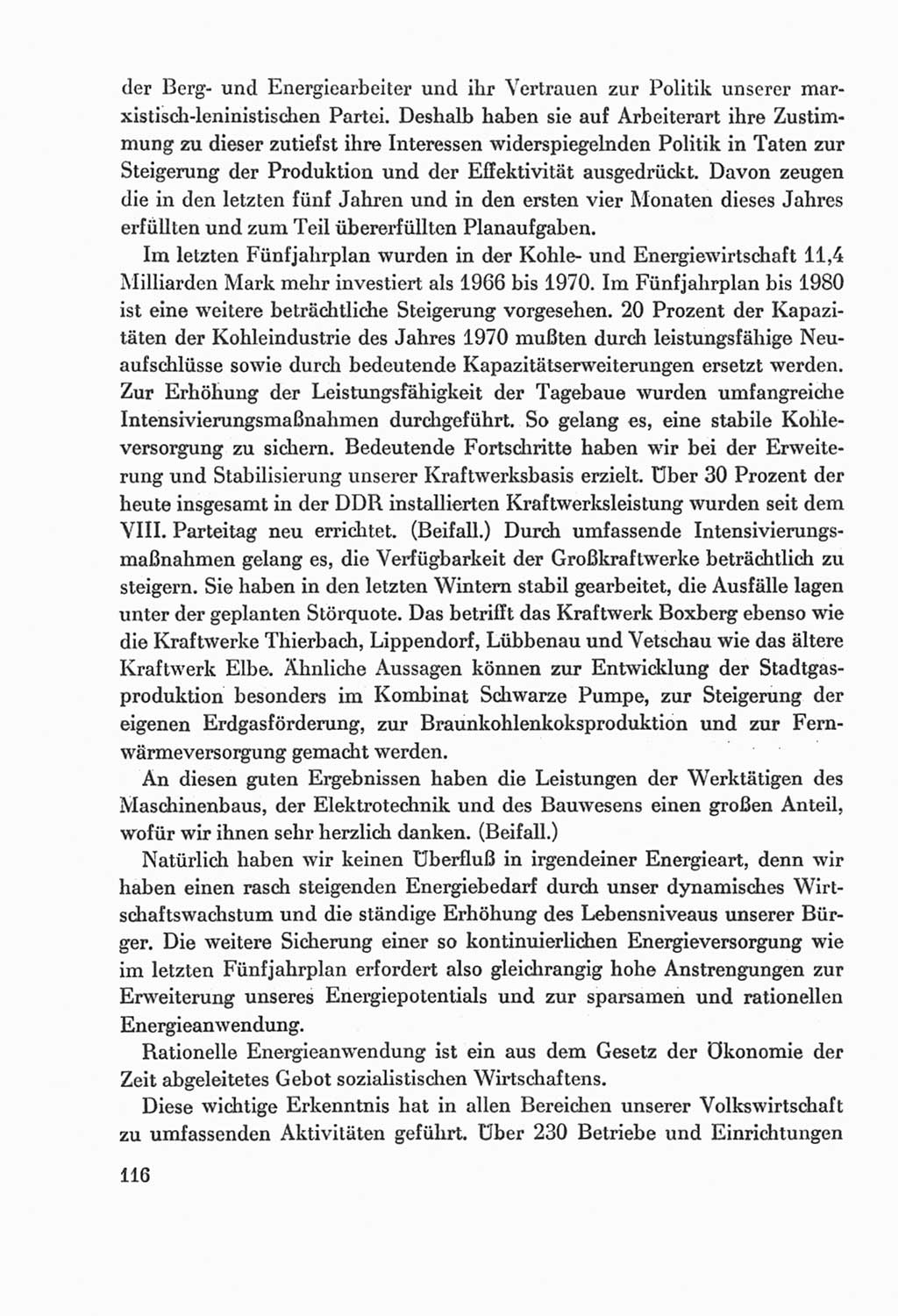 Protokoll der Verhandlungen des Ⅸ. Parteitages der Sozialistischen Einheitspartei Deutschlands (SED) [Deutsche Demokratische Republik (DDR)] 1976, Band 2, Seite 116 (Prot. Verh. Ⅸ. PT SED DDR 1976, Bd. 2, S. 116)