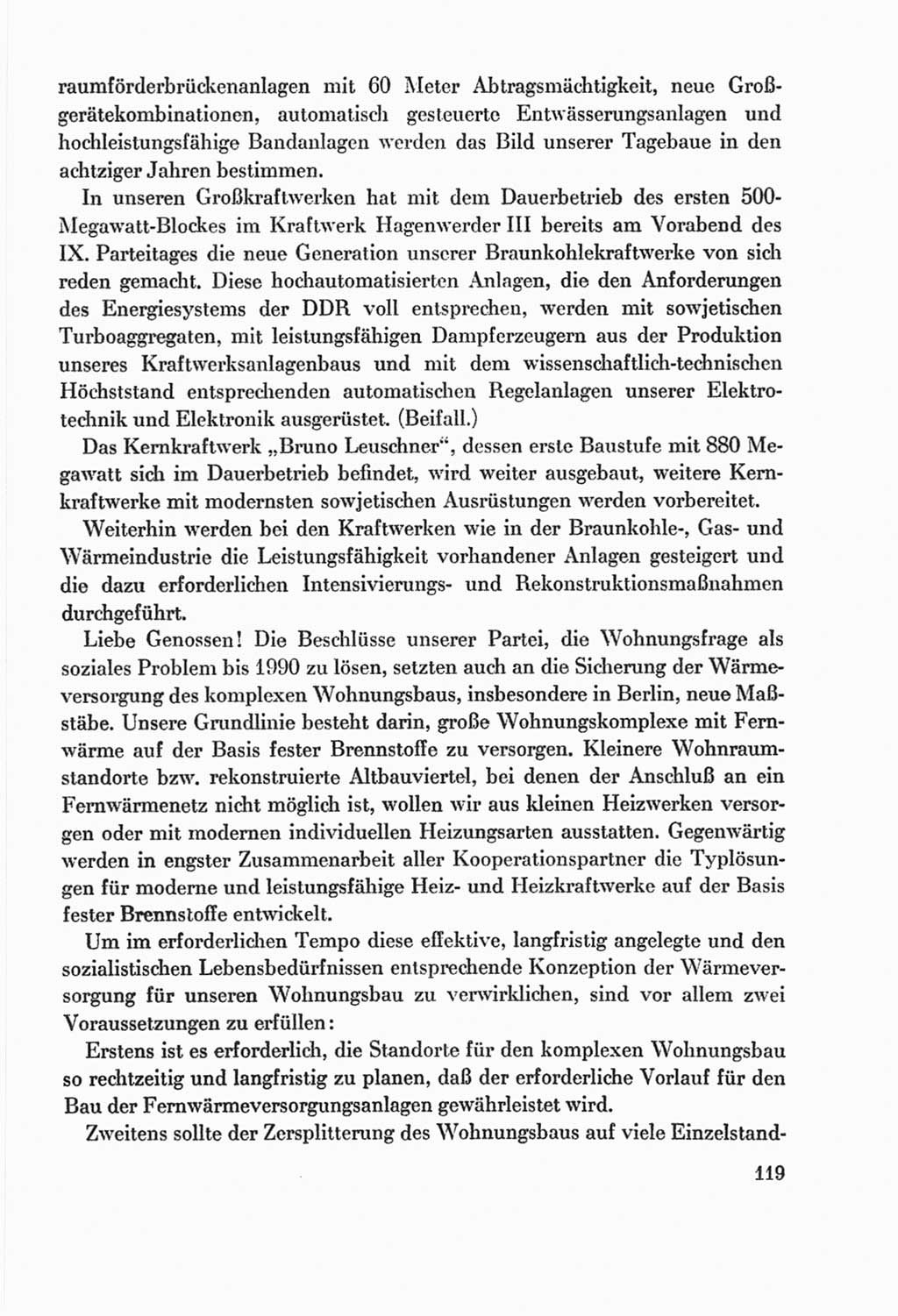 Protokoll der Verhandlungen des Ⅸ. Parteitages der Sozialistischen Einheitspartei Deutschlands (SED) [Deutsche Demokratische Republik (DDR)] 1976, Band 2, Seite 119 (Prot. Verh. Ⅸ. PT SED DDR 1976, Bd. 2, S. 119)