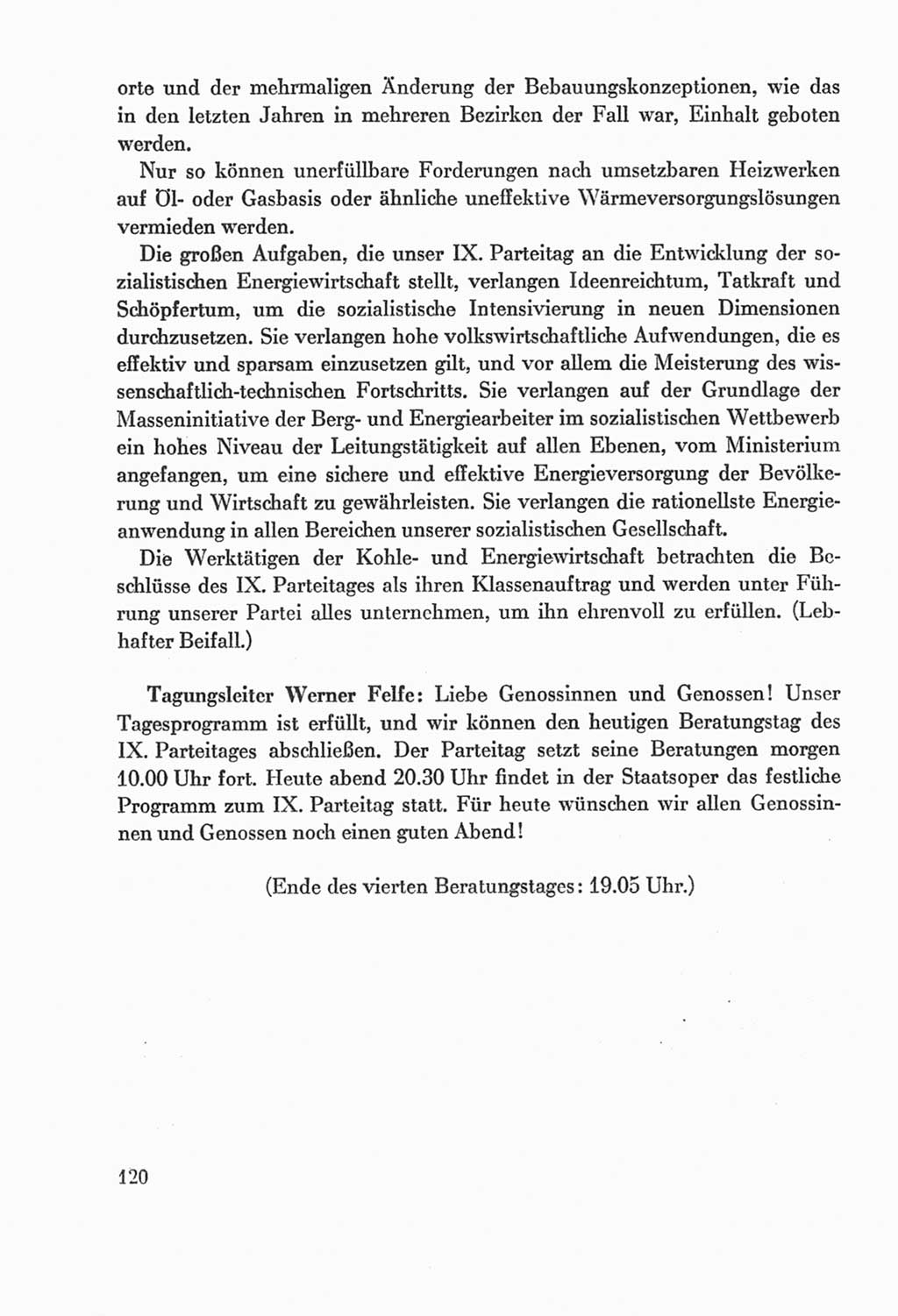Protokoll der Verhandlungen des Ⅸ. Parteitages der Sozialistischen Einheitspartei Deutschlands (SED) [Deutsche Demokratische Republik (DDR)] 1976, Band 2, Seite 120 (Prot. Verh. Ⅸ. PT SED DDR 1976, Bd. 2, S. 120)