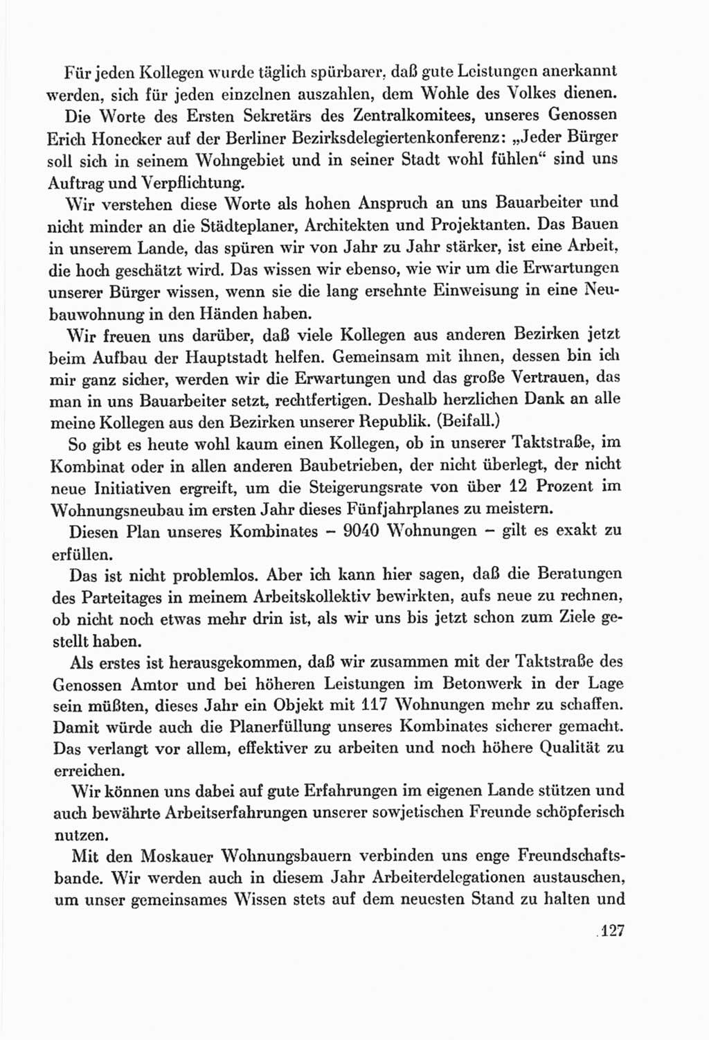 Protokoll der Verhandlungen des Ⅸ. Parteitages der Sozialistischen Einheitspartei Deutschlands (SED) [Deutsche Demokratische Republik (DDR)] 1976, Band 2, Seite 127 (Prot. Verh. Ⅸ. PT SED DDR 1976, Bd. 2, S. 127)
