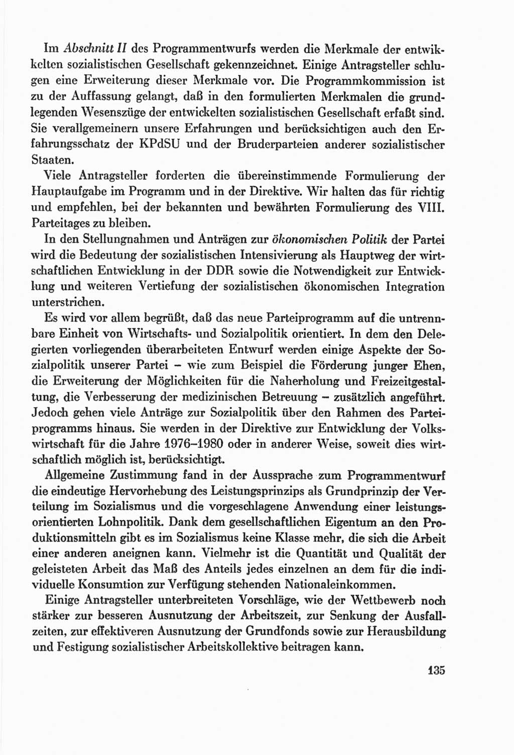 Protokoll der Verhandlungen des Ⅸ. Parteitages der Sozialistischen Einheitspartei Deutschlands (SED) [Deutsche Demokratische Republik (DDR)] 1976, Band 2, Seite 135 (Prot. Verh. Ⅸ. PT SED DDR 1976, Bd. 2, S. 135)