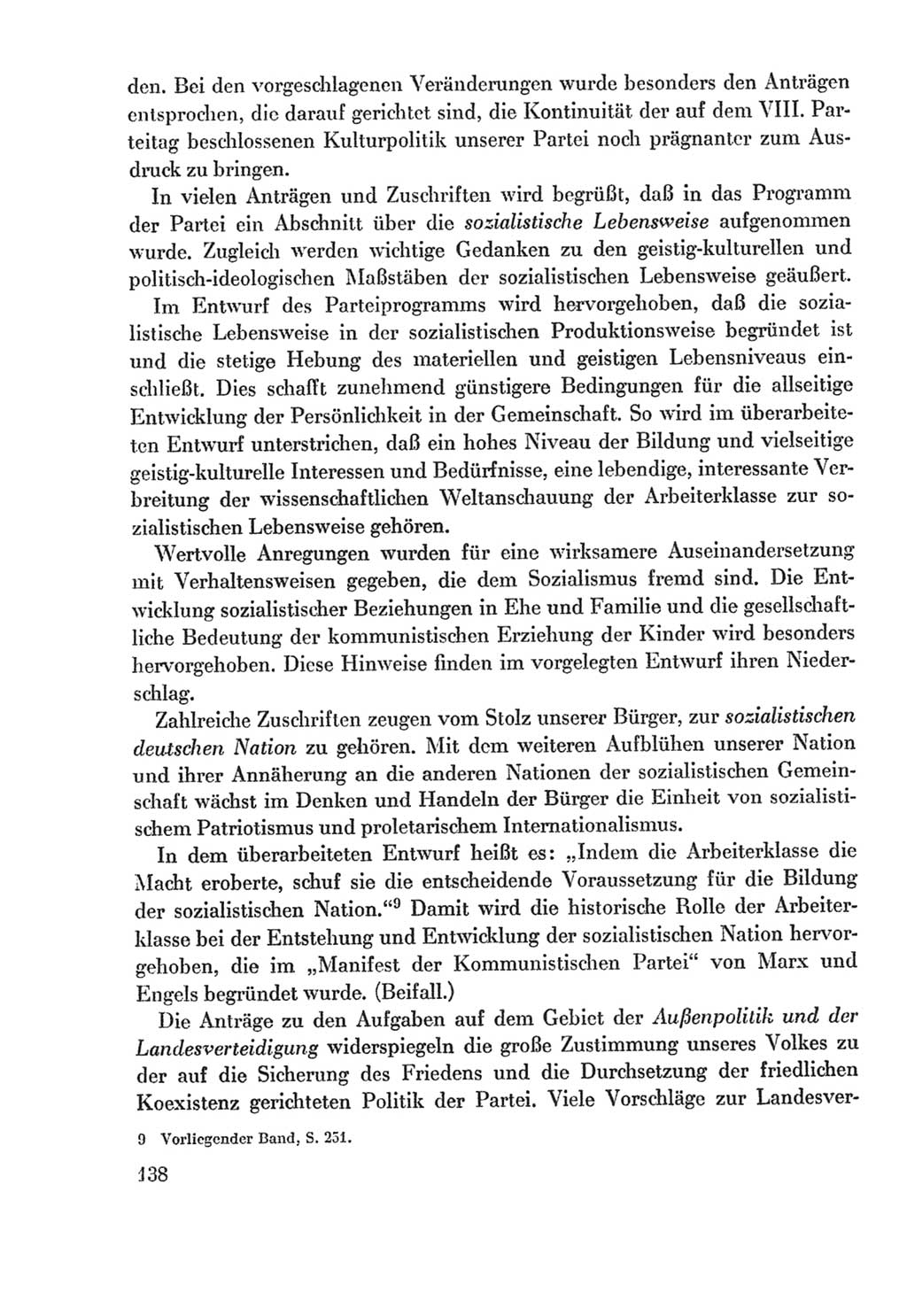 Protokoll der Verhandlungen des Ⅸ. Parteitages der Sozialistischen Einheitspartei Deutschlands (SED) [Deutsche Demokratische Republik (DDR)] 1976, Band 2, Seite 138 (Prot. Verh. Ⅸ. PT SED DDR 1976, Bd. 2, S. 138)