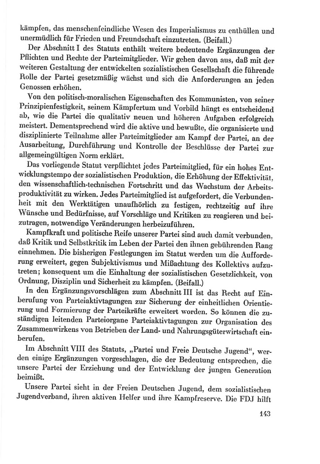 Protokoll der Verhandlungen des Ⅸ. Parteitages der Sozialistischen Einheitspartei Deutschlands (SED) [Deutsche Demokratische Republik (DDR)] 1976, Band 2, Seite 143 (Prot. Verh. Ⅸ. PT SED DDR 1976, Bd. 2, S. 143)