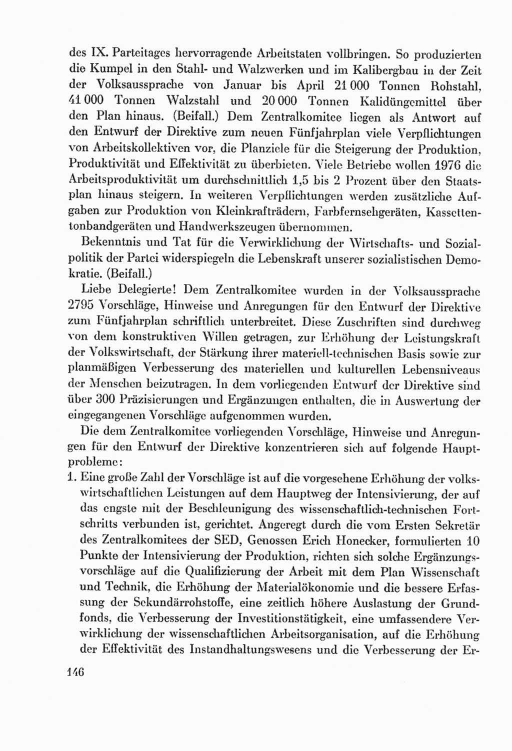 Protokoll der Verhandlungen des Ⅸ. Parteitages der Sozialistischen Einheitspartei Deutschlands (SED) [Deutsche Demokratische Republik (DDR)] 1976, Band 2, Seite 146 (Prot. Verh. Ⅸ. PT SED DDR 1976, Bd. 2, S. 146)