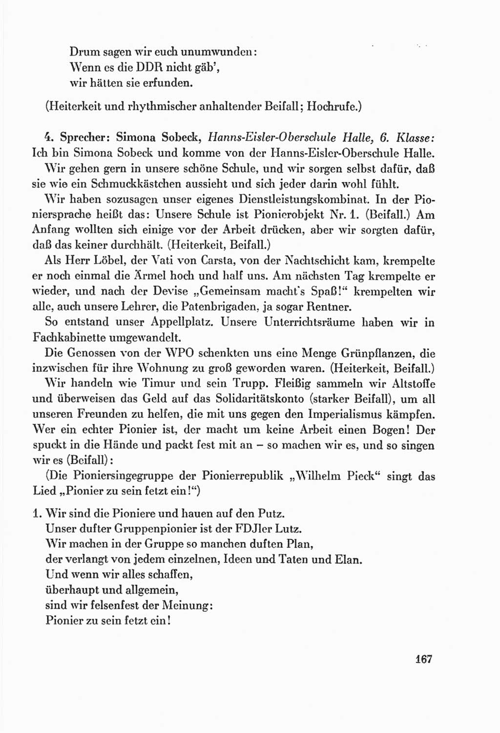 Protokoll der Verhandlungen des Ⅸ. Parteitages der Sozialistischen Einheitspartei Deutschlands (SED) [Deutsche Demokratische Republik (DDR)] 1976, Band 2, Seite 167 (Prot. Verh. Ⅸ. PT SED DDR 1976, Bd. 2, S. 167)