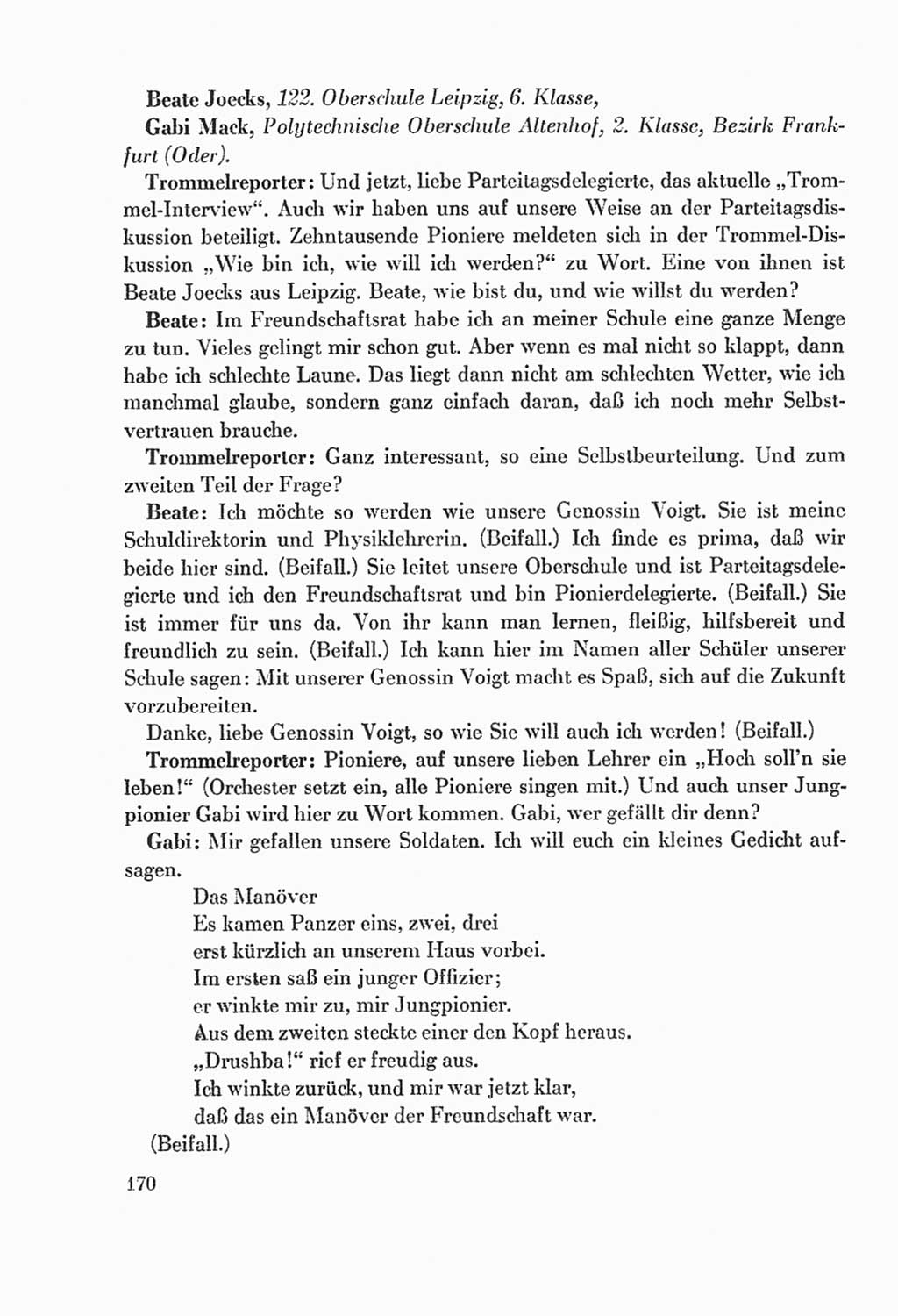 Protokoll der Verhandlungen des Ⅸ. Parteitages der Sozialistischen Einheitspartei Deutschlands (SED) [Deutsche Demokratische Republik (DDR)] 1976, Band 2, Seite 170 (Prot. Verh. Ⅸ. PT SED DDR 1976, Bd. 2, S. 170)