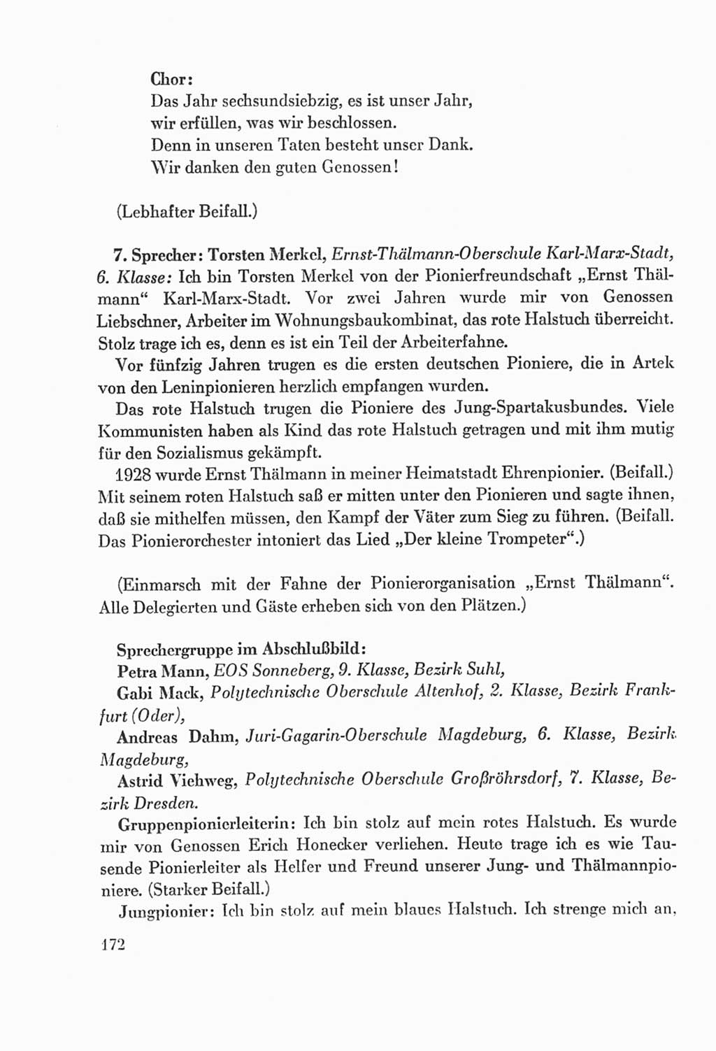 Protokoll der Verhandlungen des Ⅸ. Parteitages der Sozialistischen Einheitspartei Deutschlands (SED) [Deutsche Demokratische Republik (DDR)] 1976, Band 2, Seite 172 (Prot. Verh. Ⅸ. PT SED DDR 1976, Bd. 2, S. 172)