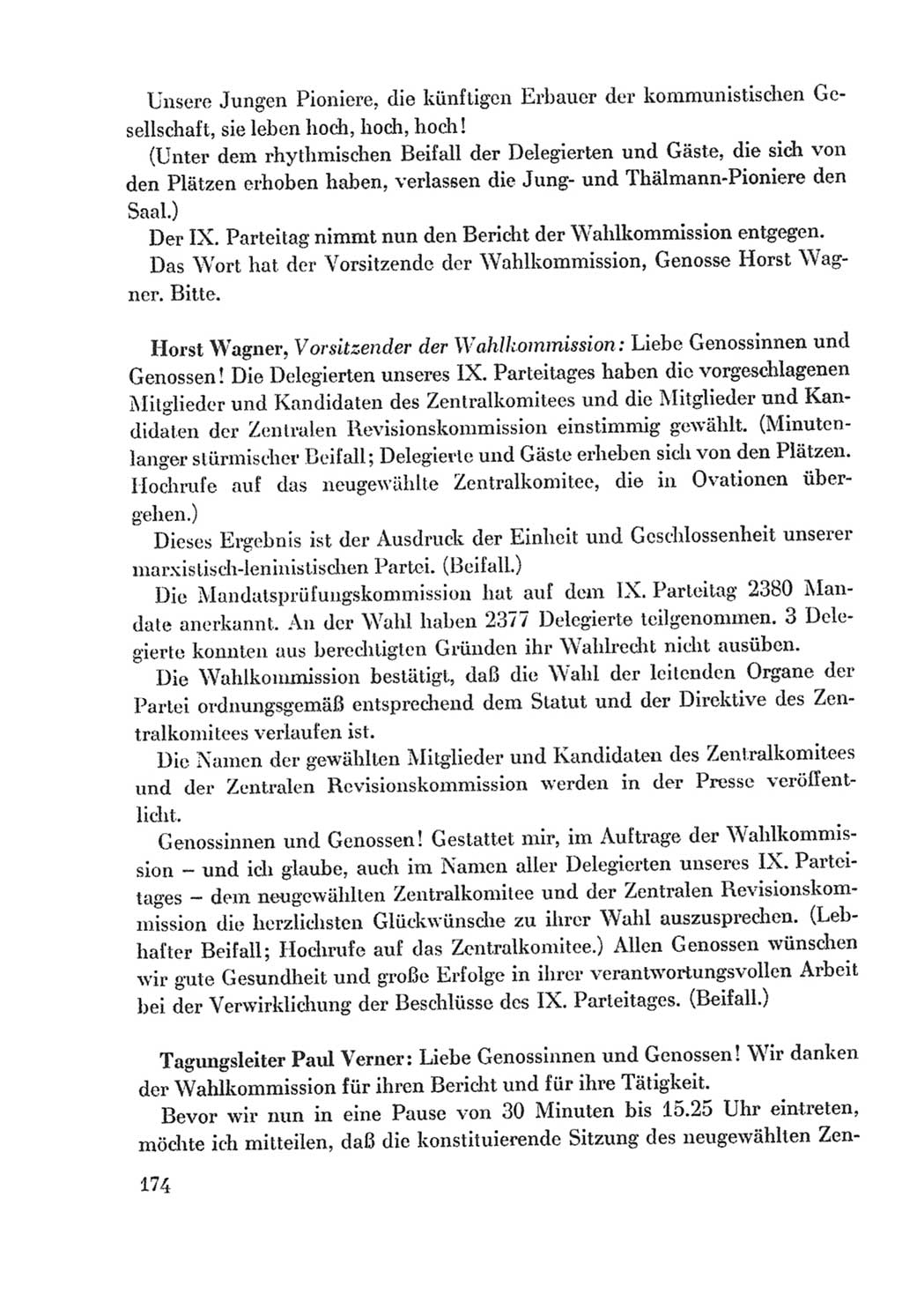 Protokoll der Verhandlungen des Ⅸ. Parteitages der Sozialistischen Einheitspartei Deutschlands (SED) [Deutsche Demokratische Republik (DDR)] 1976, Band 2, Seite 174 (Prot. Verh. Ⅸ. PT SED DDR 1976, Bd. 2, S. 174)